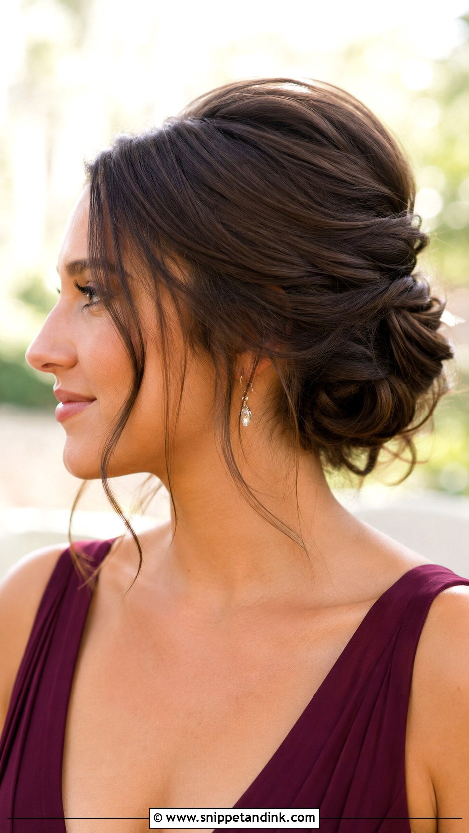 Bridesmaid Medium Hair Updo For Round Face - Snippet and Ink - 20 Bridesmaid Hair Round Face Ideas