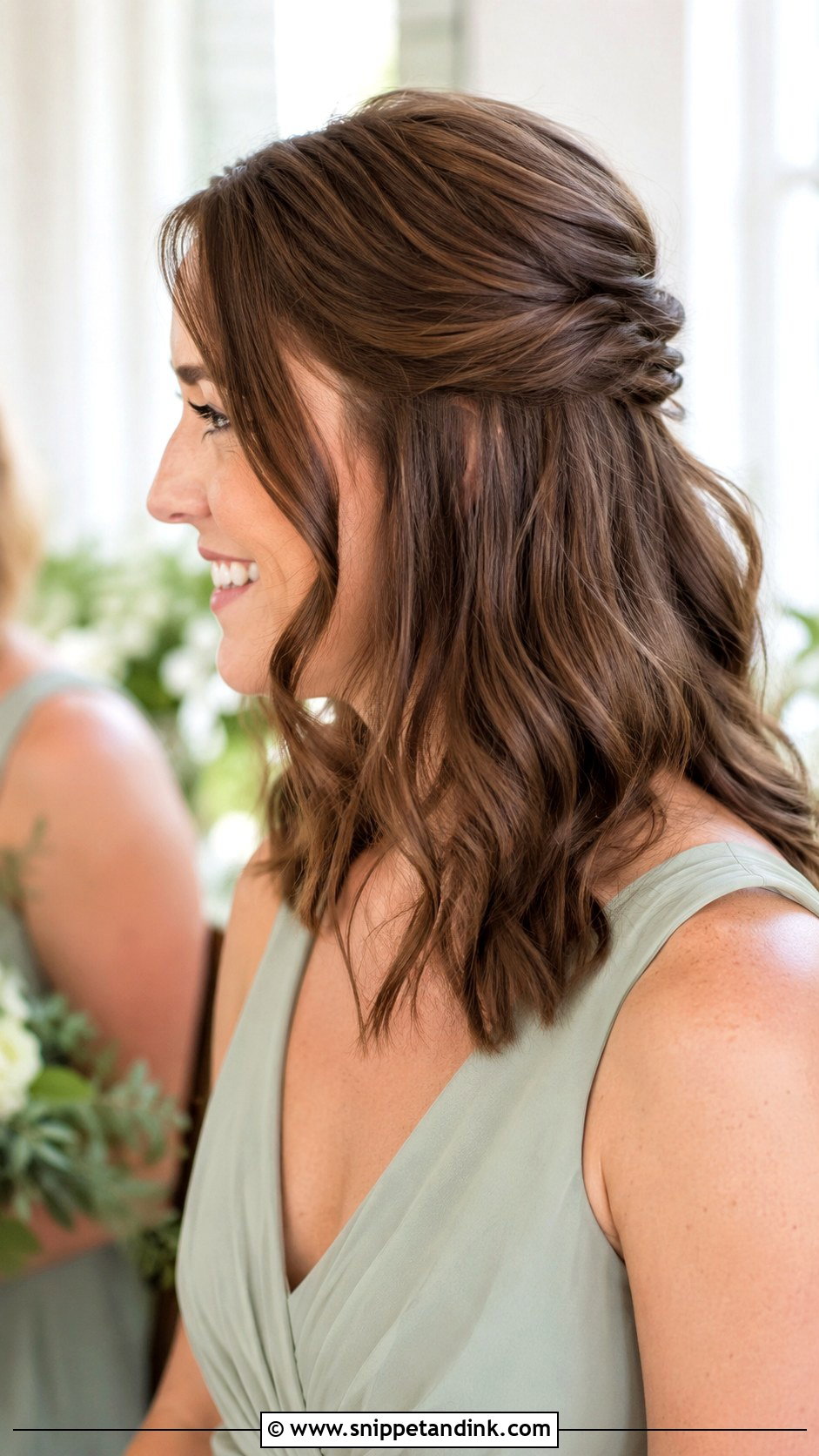 Bridesmaid Medium Half Up Half Down Hair - Snippet and Ink - 20 Bridesmaid Medium Hairstyles