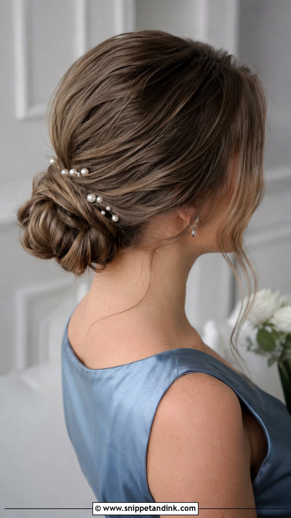 Bridesmaid Medium Low Bun - Snippet and Ink - 20 Bridesmaid Medium Hairstyles
