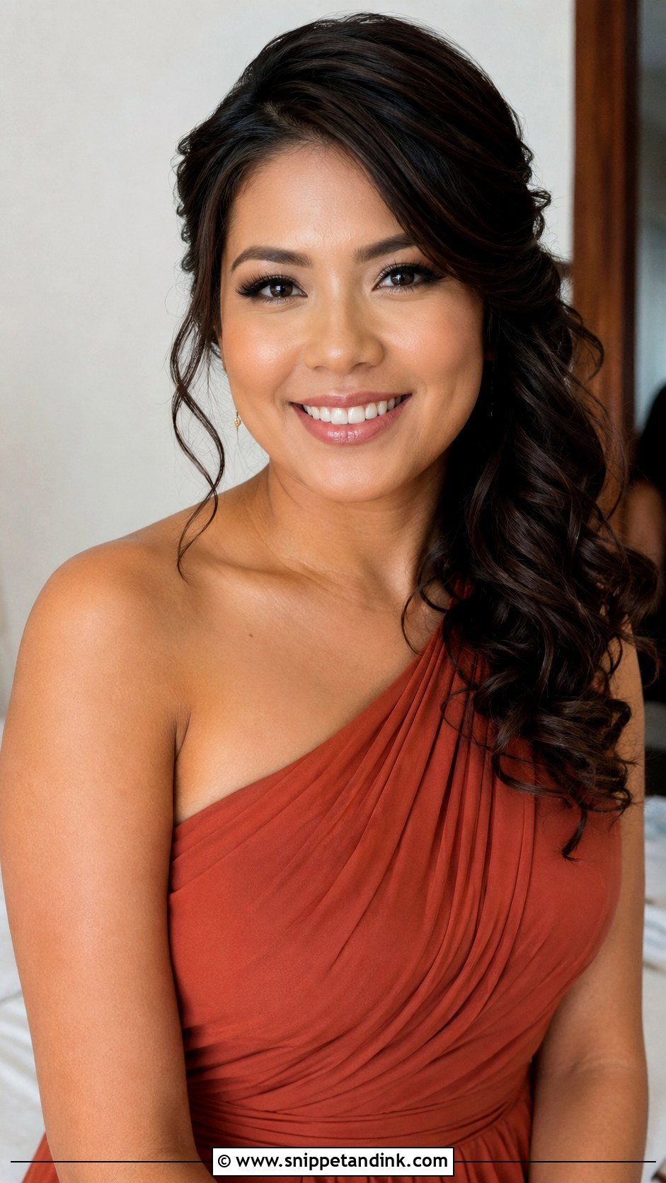 Bridesmaid Medium Side Swept Curls - Snippet and Ink - 20 Bridesmaid Medium Hairstyles