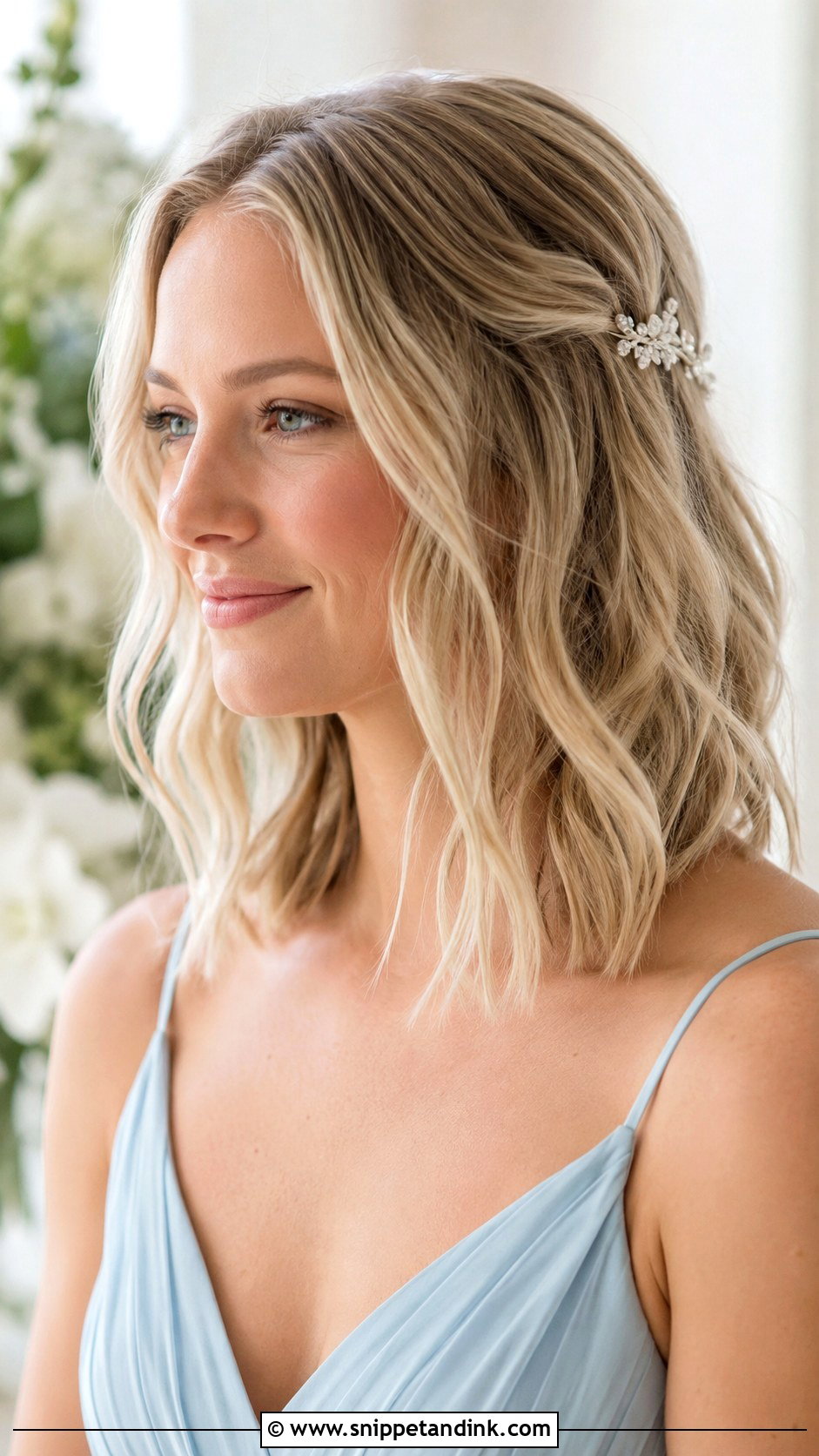 Bridesmaid Medium Wavy Lob - Snippet and Ink - 20 Bridesmaid Medium Hairstyles