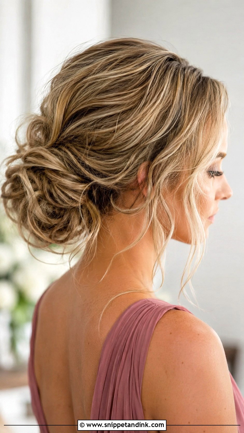 Bridesmaid Messy Bun - Snippet and Ink - 20 Hairstyles for Wedding Bridesmaid