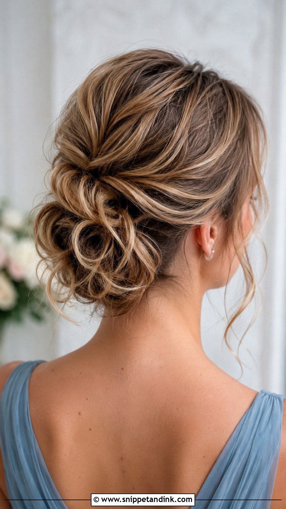 Bridesmaid Messy Bun - Snippet and Ink - 35 Bridesmaid Hair Updo Ideas