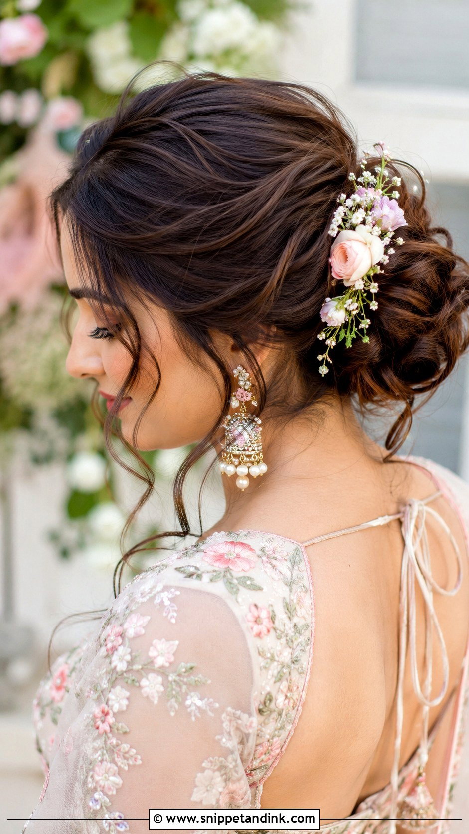 Bridesmaid Messy Bun For Indian Wedding - Snippet and Ink - 20 Bridesmaid Hairstyles Indian Wedding