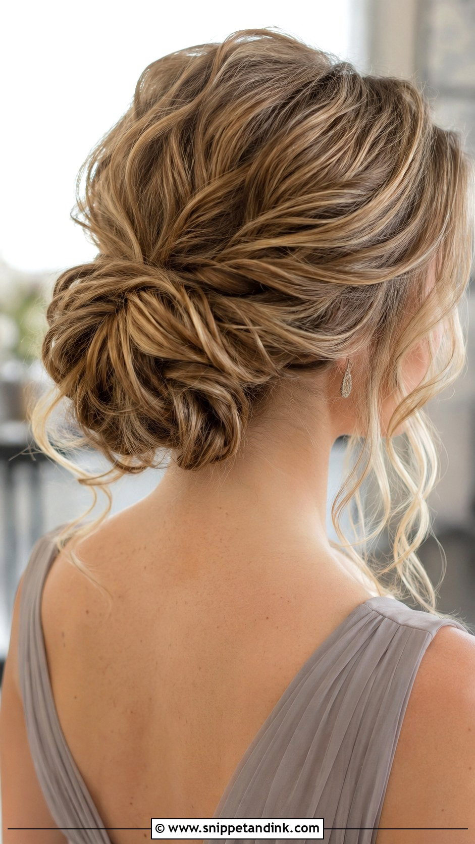Bridesmaid Messy Bun Long Hair - Snippet and Ink - 25 Brides Maids Hairstyle Long Hair Ideas
