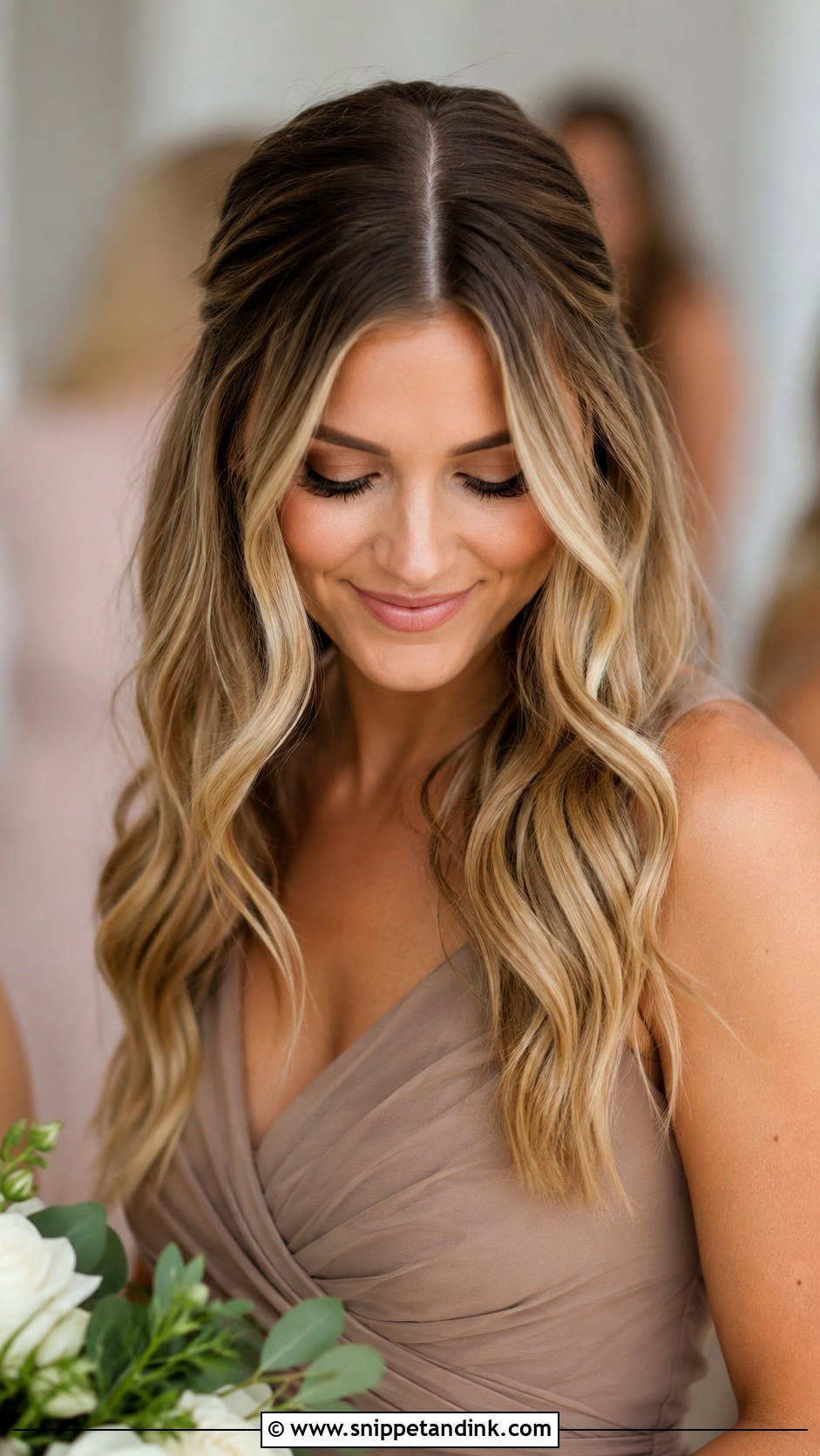 Bridesmaid Middle Part Hair - Snippet and Ink - 30 Bridesmaid Hair Inspo Ideas