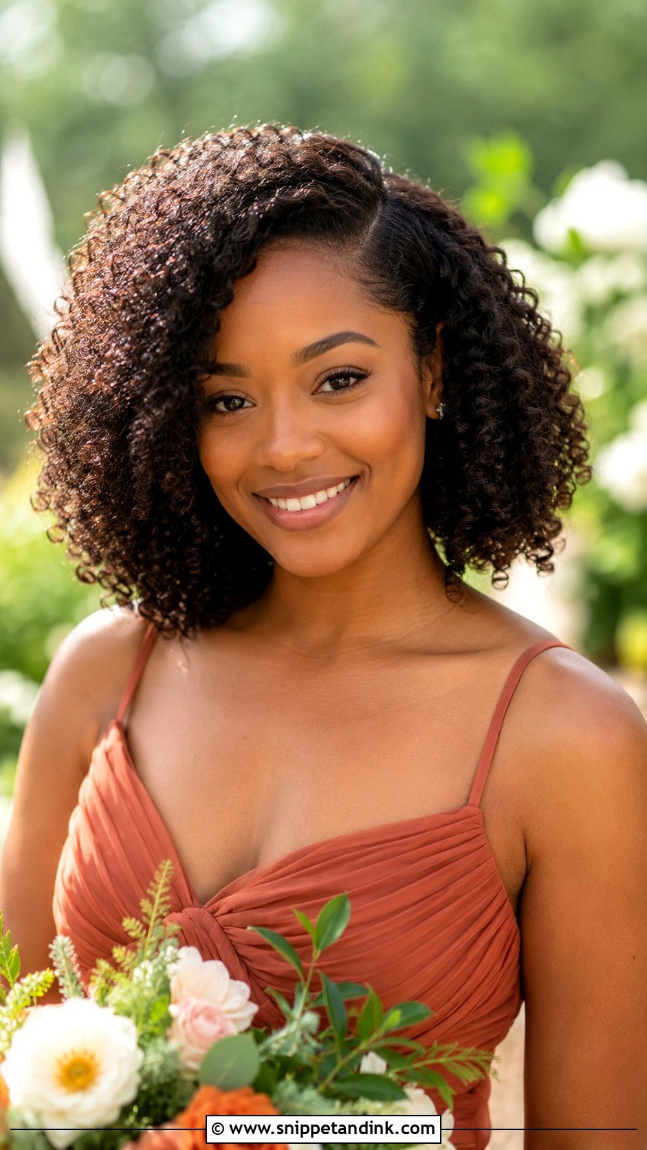 Bridesmaid Natural Curls - Snippet and Ink - 25 Bridesmaid Look Ideas