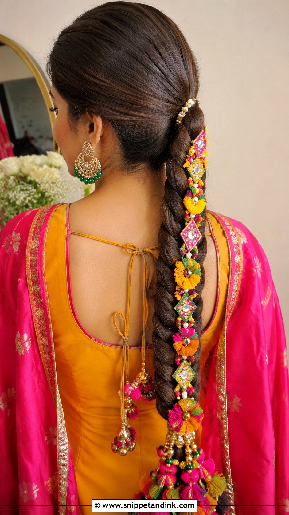 Bridesmaid Paranda Braid For Indian Wedding - Snippet and Ink - 20 Bridesmaid Hairstyles Indian Wedding
