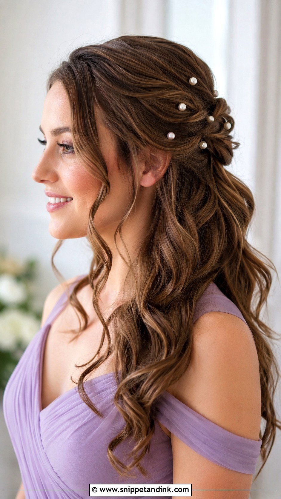 Bridesmaid Pearl Pin Hair - Snippet and Ink - 20 Bridesmaids Hair Styles