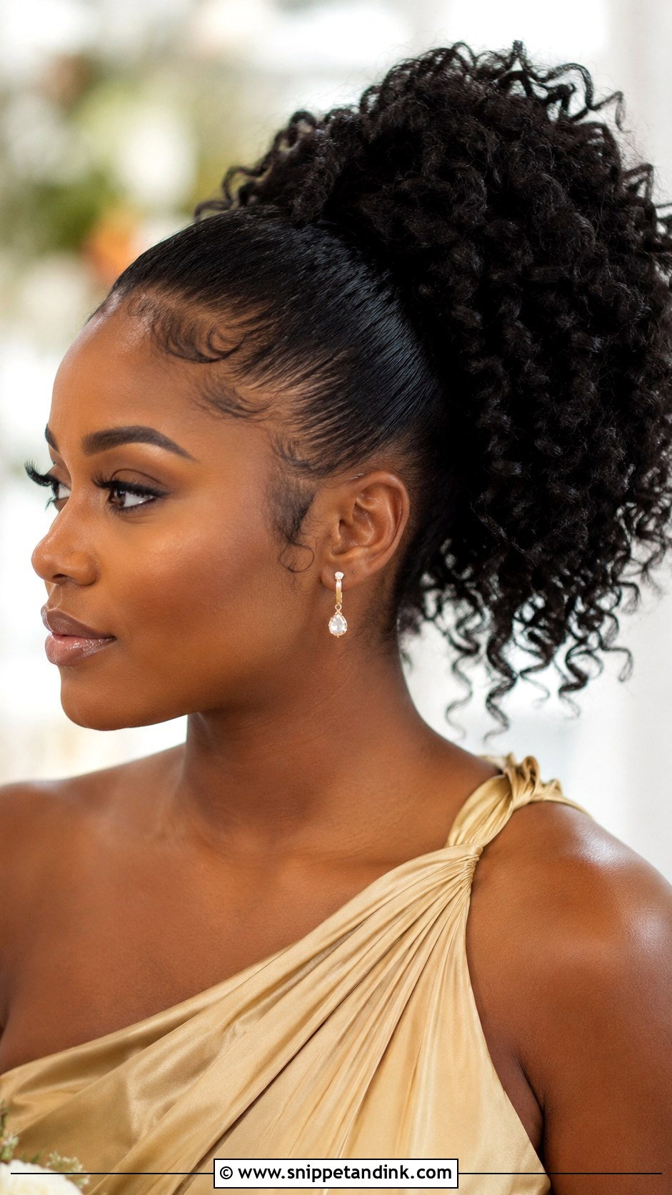 Bridesmaid Ponytail For Natural Hair - Snippet and Ink - 30 Bridesmaid Ponytail Ideas