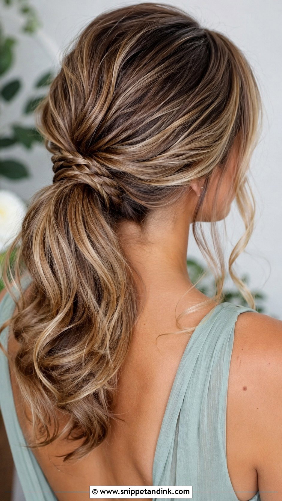 Bridesmaid Ponytail With Braid Wrap - Snippet and Ink - 30 Bridesmaid Hair Ponytail Ideas