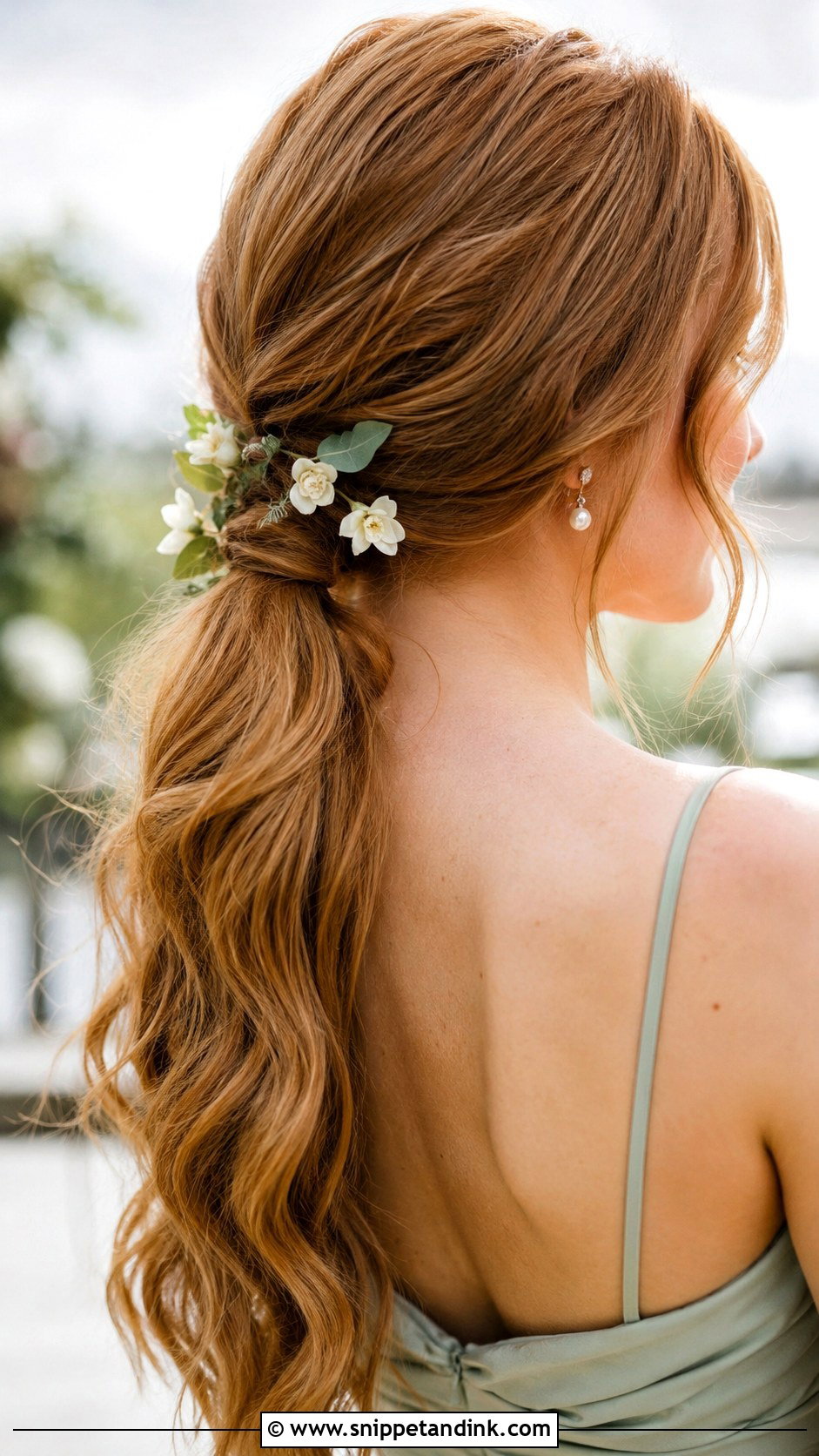 Bridesmaid Ponytail With Floral Accessories - Snippet and Ink - 20 Bridesmaid Hairstyles Pony