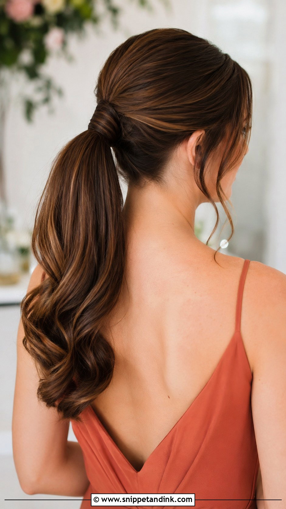 Bridesmaid Ponytail With Hair Wrap - Snippet and Ink - 30 Bridesmaid Hair Ponytail Ideas