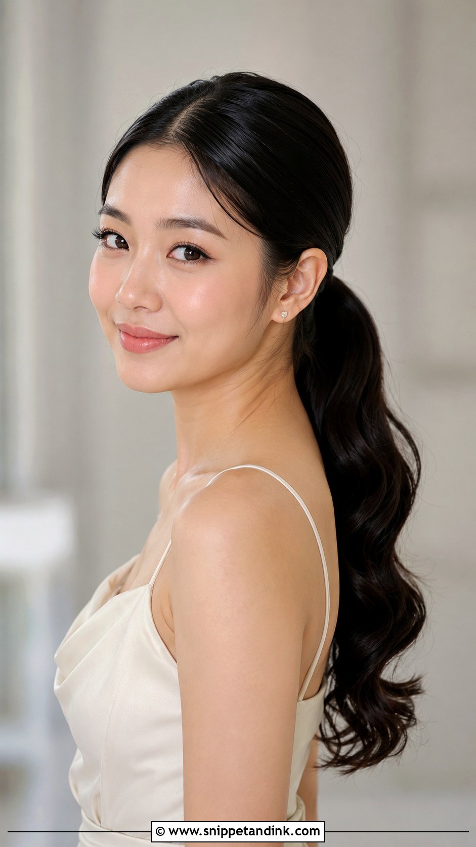 Bridesmaid Ponytail With Hair Wrap - Snippet and Ink - 30 Bridesmaid Ponytail Ideas