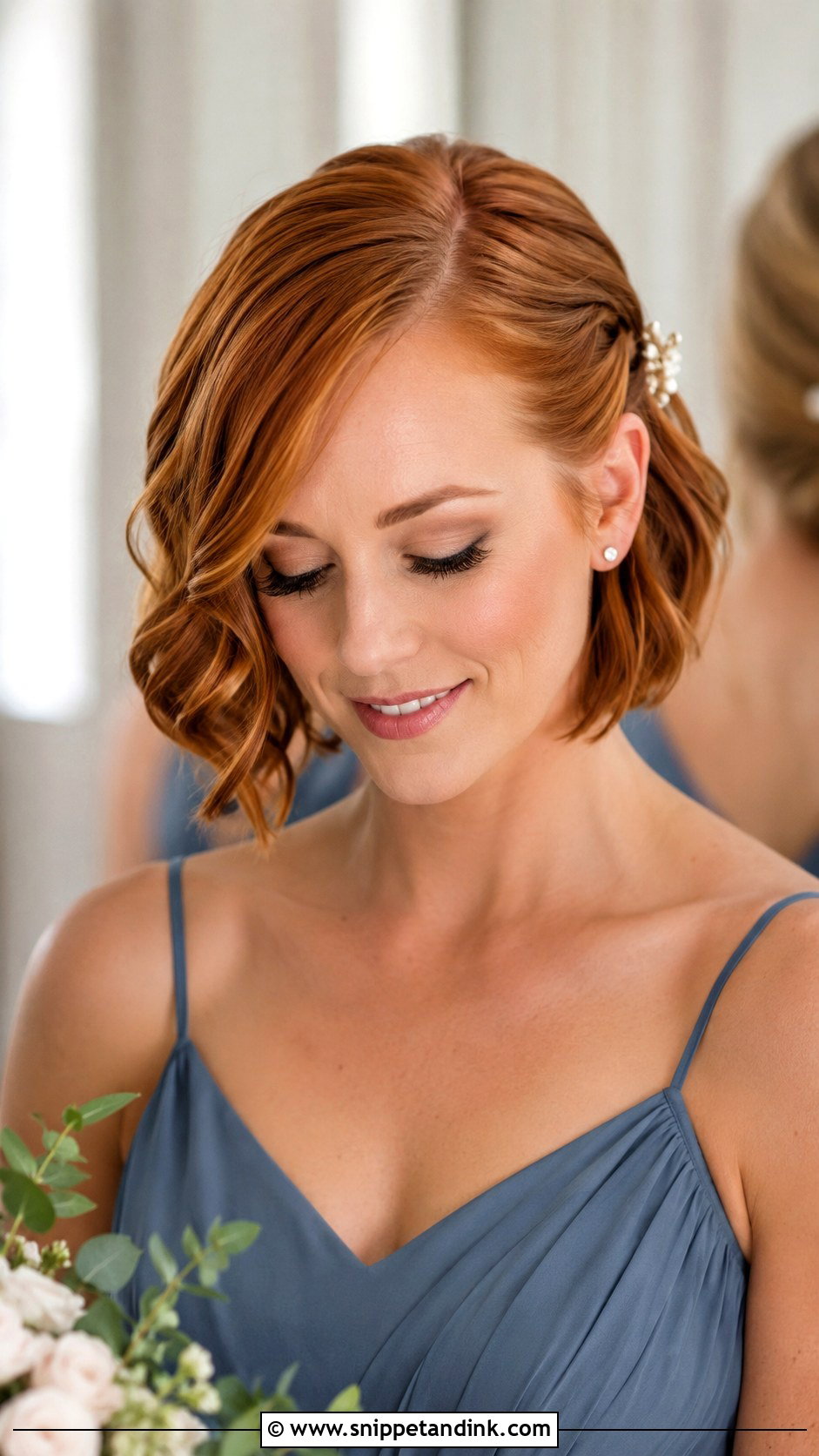 Bridesmaid Short Bob Hair - Snippet and Ink - 20 Wedding Bridesmaid Hairdo Ideas