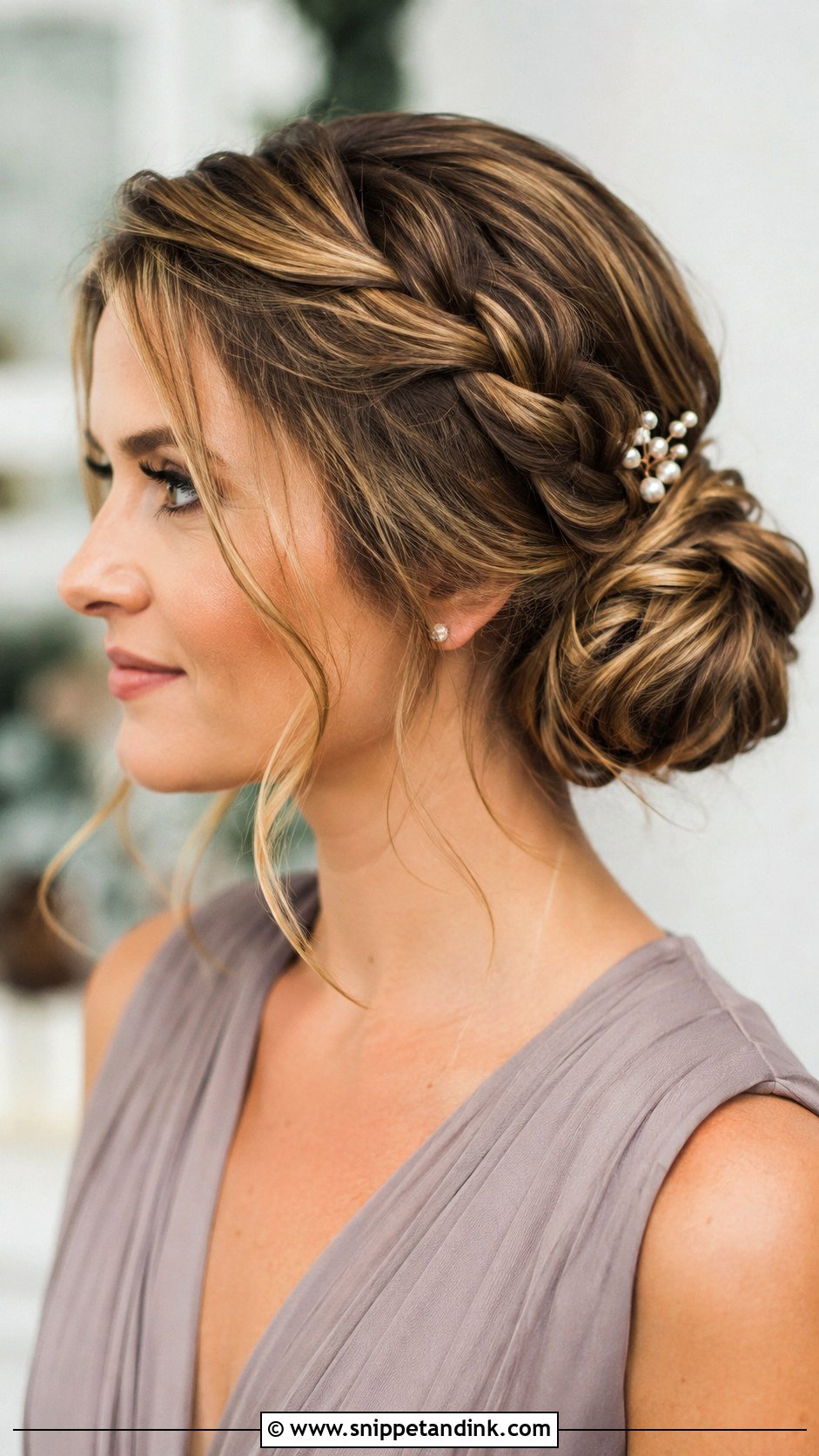Bridesmaid Side Braided Bun - Snippet and Ink - 20 Bridesmaid Side Hairstyles