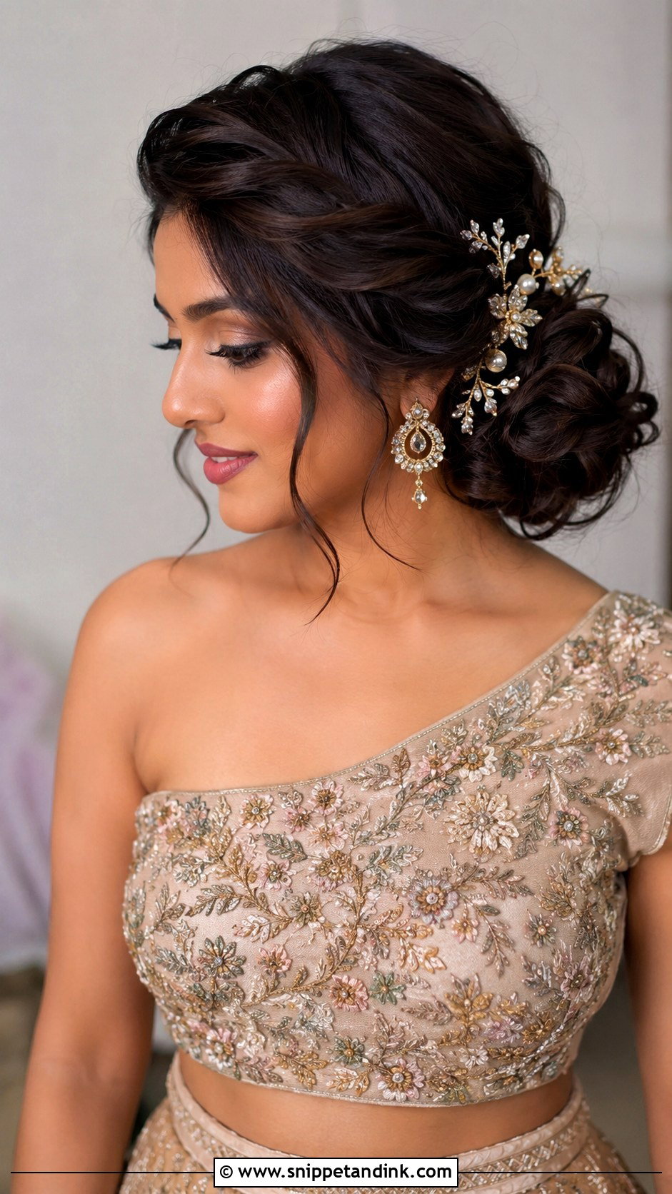 Bridesmaid Side Bun For Indian Wedding - Snippet and Ink - 20 Bridesmaid Hairstyles Indian Wedding