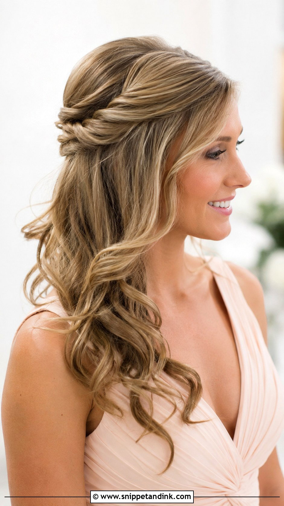 Bridesmaid Side Half Up Hairstyle - Snippet and Ink - 20 Bridesmaid Side Hairstyles