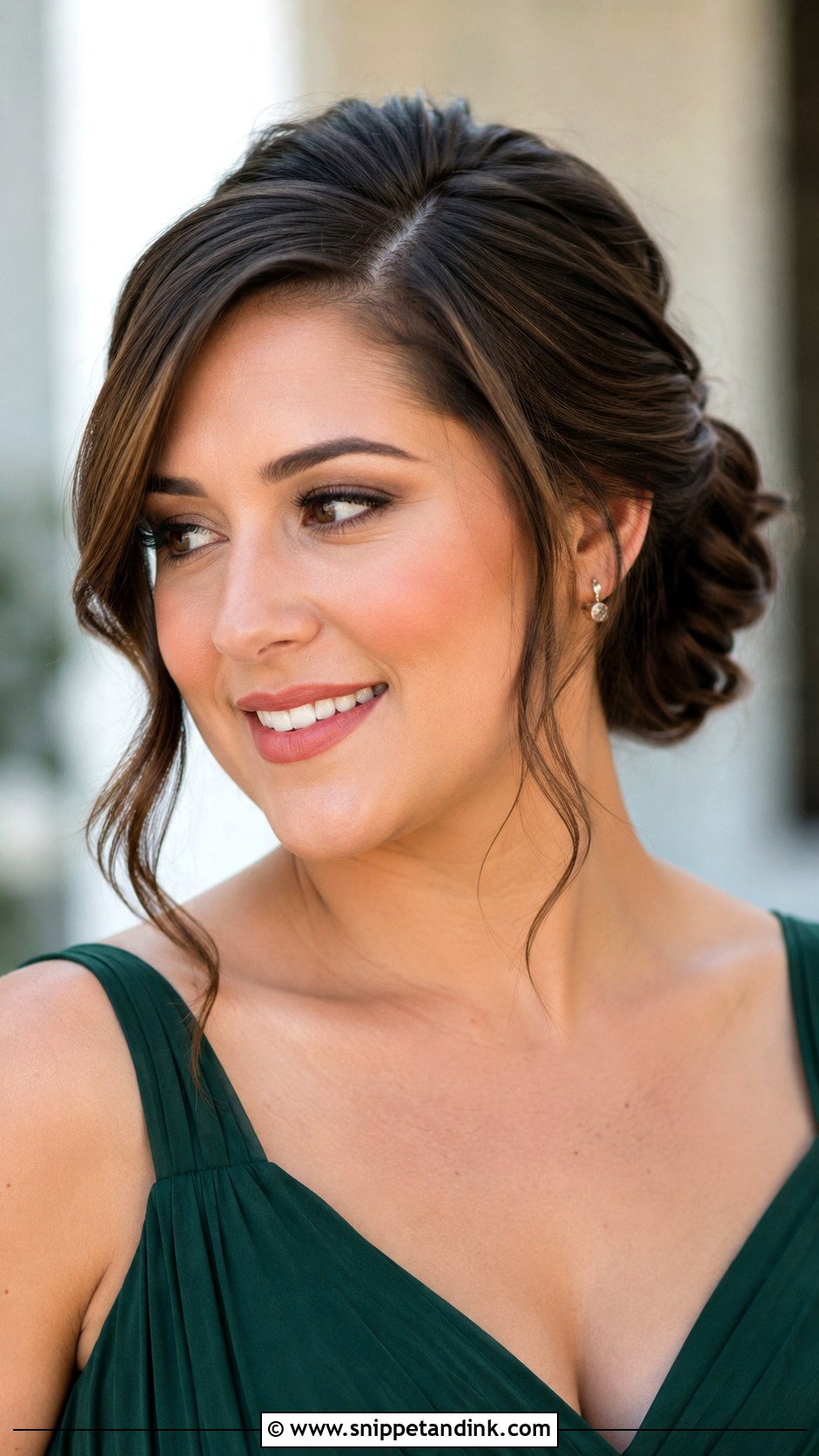 Bridesmaid Side Part Updo For Round Face - Snippet and Ink - 20 Bridesmaid Hairstyles Round Face