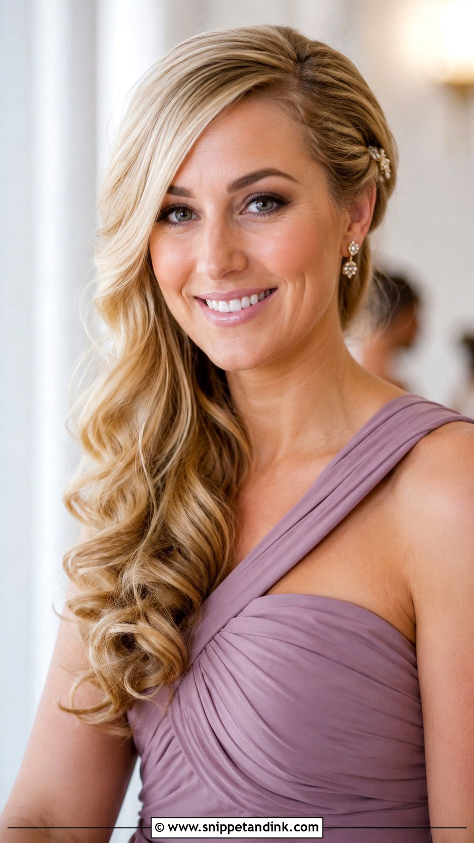 Bridesmaid Side Swept Curls With Extensions - Snippet and Ink - 20 Bridesmaid Hairstyles with Extensions