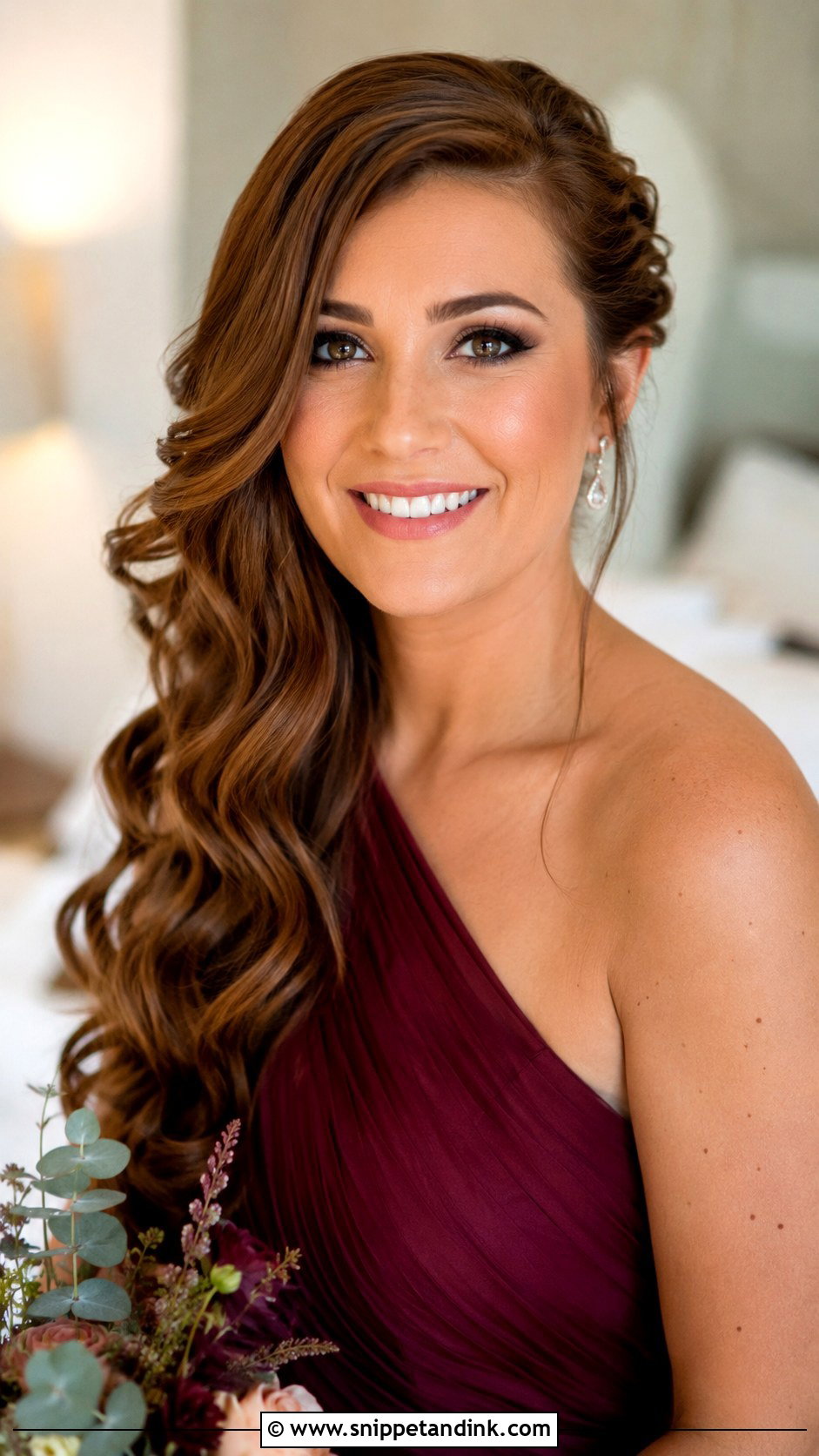 Bridesmaid Side Swept Hair - Snippet and Ink - 25 Bridesmaid Look Ideas