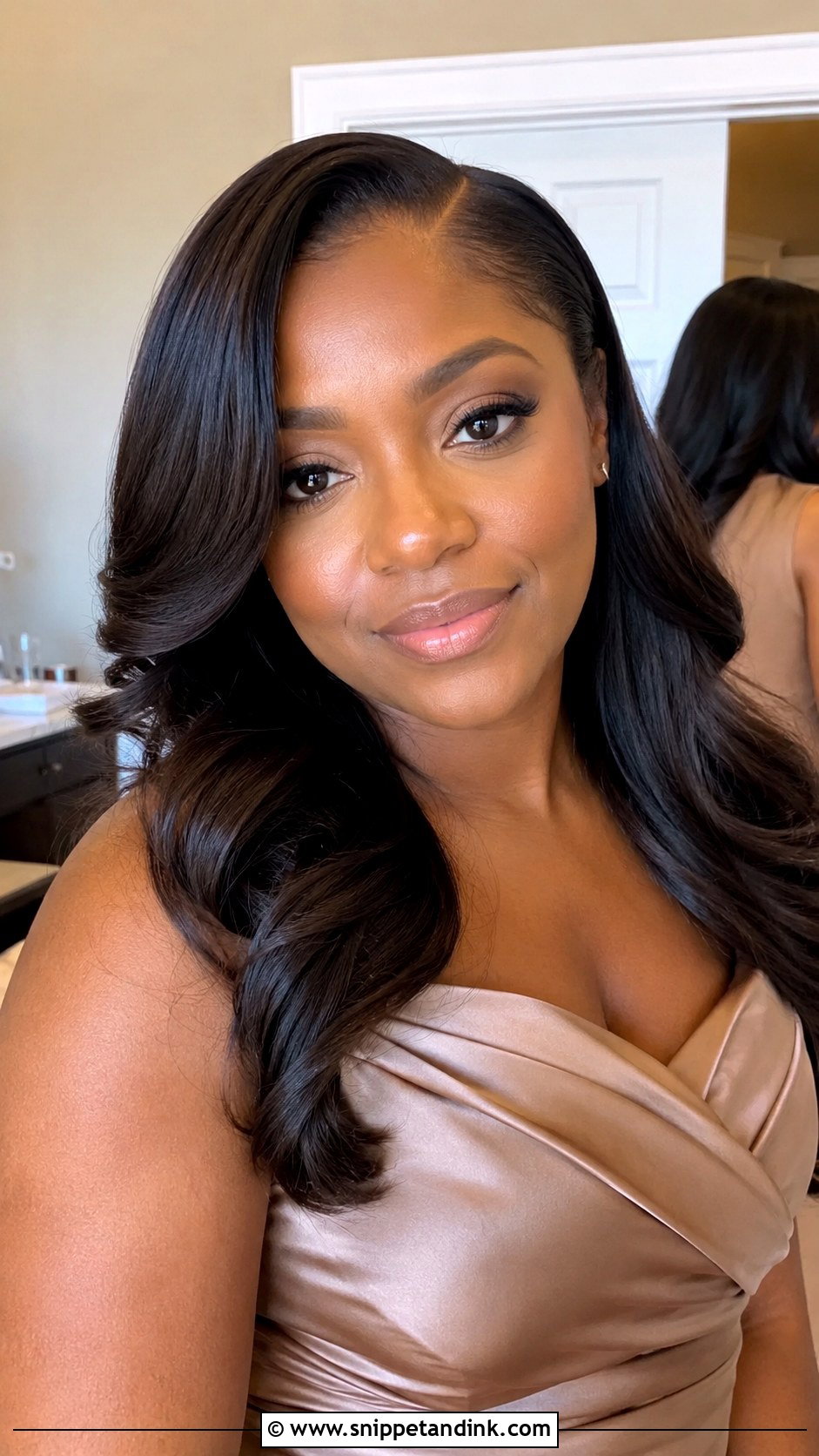 Bridesmaid Silk Press Waves - Snippet and Ink - 20 Bridesmaid Hairstyles for Black Women