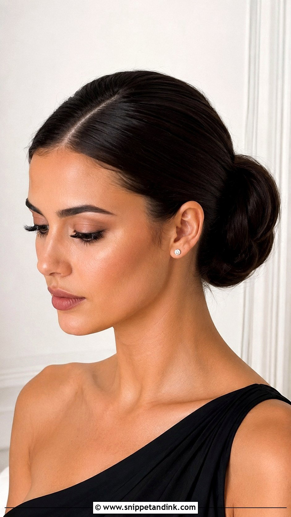Bridesmaid Sleek Bun - Snippet and Ink - 30 Bridesmaid Hair Inspo Ideas