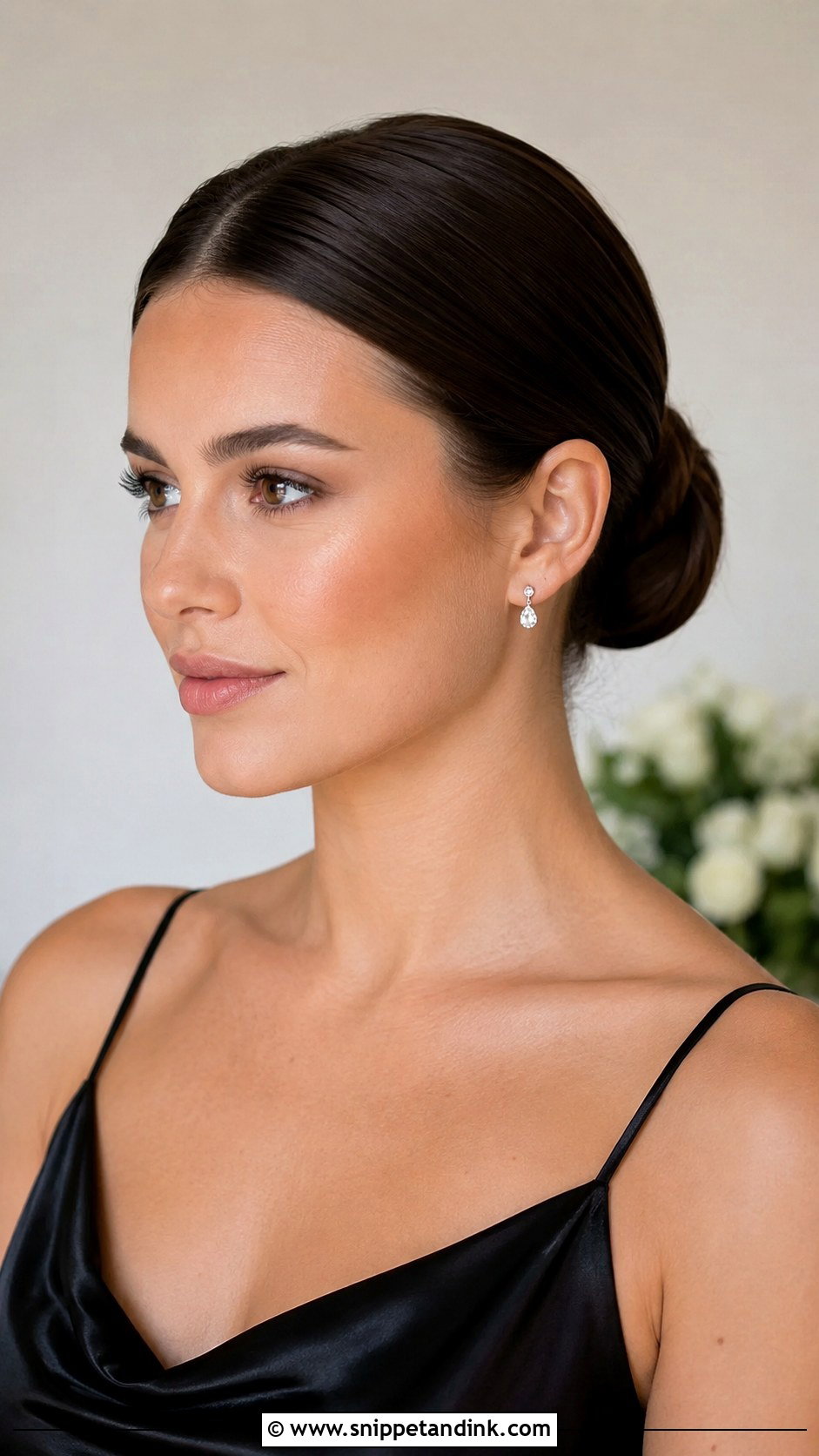 Bridesmaid Sleek Bun Updo - Snippet and Ink - 20 Wedding Bridesmaid Hairstyles Updo