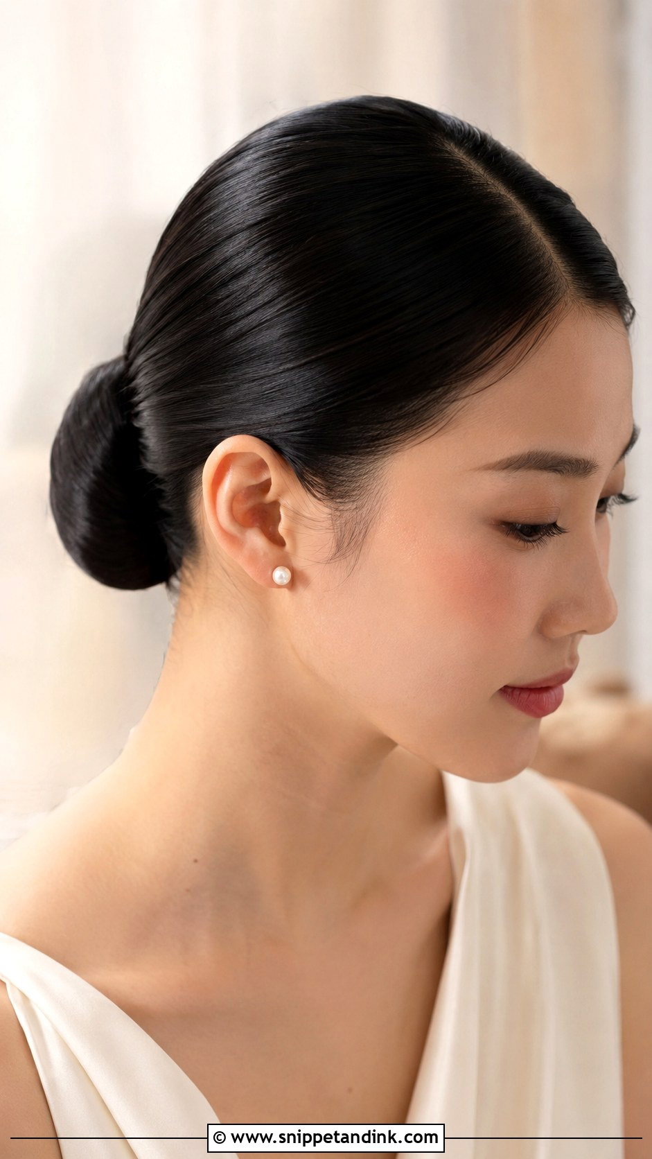 Bridesmaid Sleek Bun - Snippet and Ink - 25 Hair for Bridesmaids Ideas