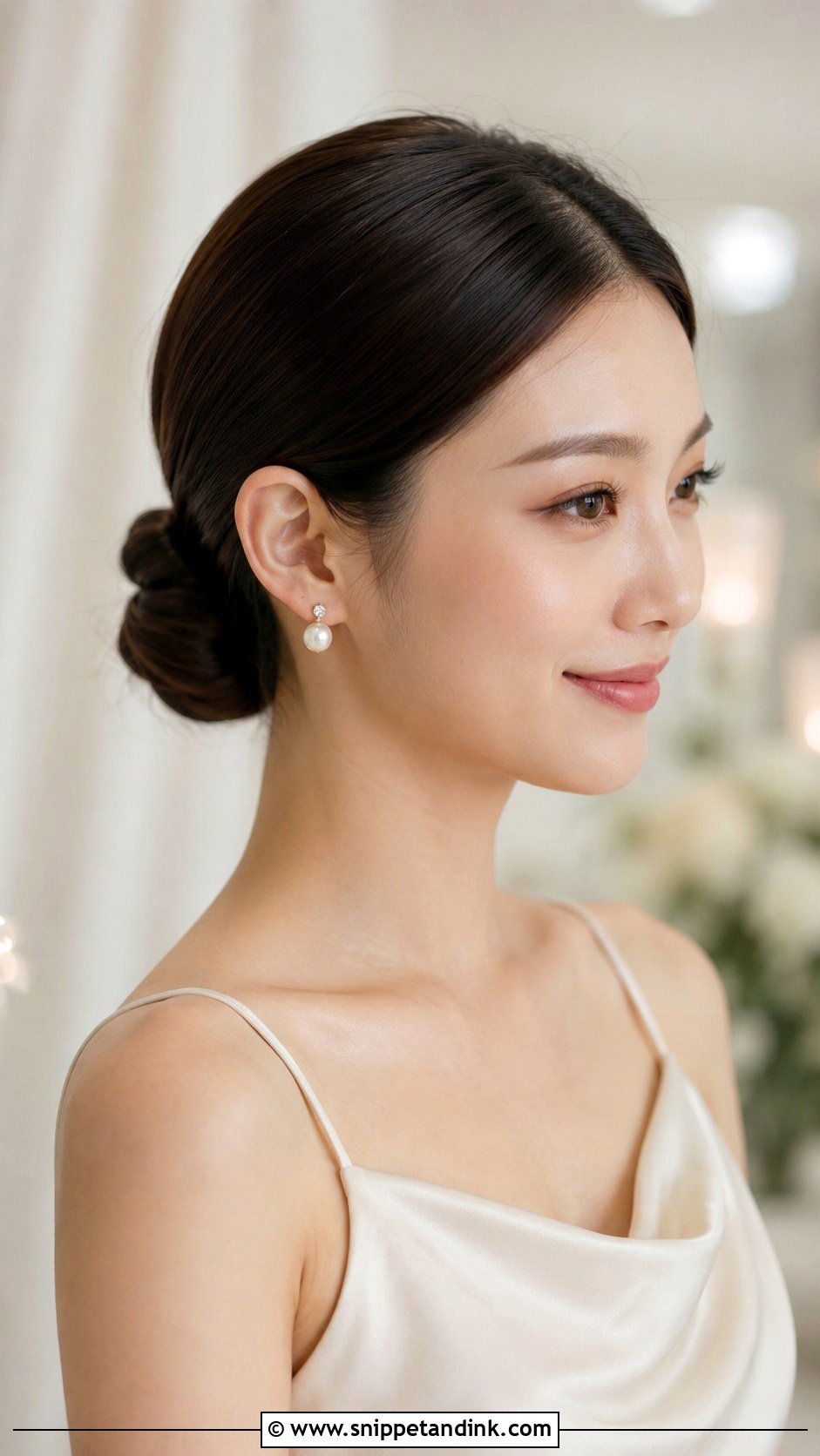 Bridesmaid Sleek Low Bun - Snippet and Ink - 35 Bridesmaids Hairstyles