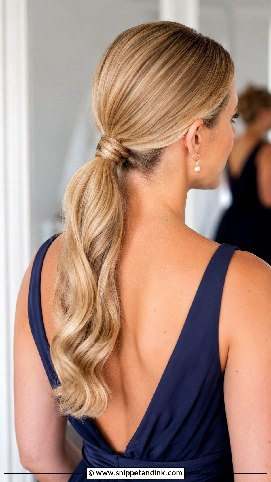 Bridesmaid Sleek Ponytail - Snippet and Ink - 25 Bridal Party Hair Ideas
