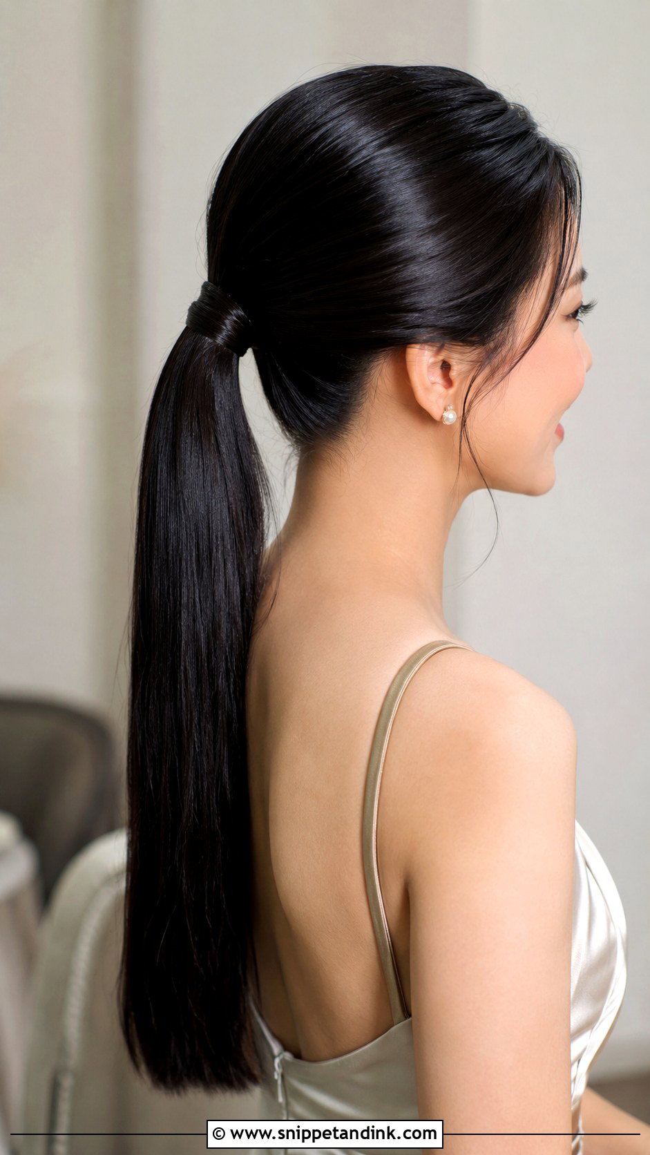 Bridesmaid Sleek Ponytail - Snippet and Ink - 30 Bridesmaid Hair Inspo Ideas