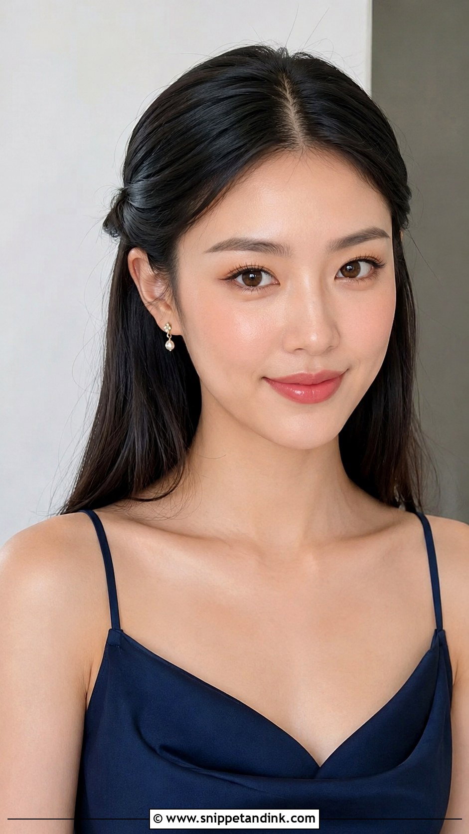 Bridesmaid Straight Hair And Classic Makeup - Snippet and Ink - 30 Bridesmaid Hair Makeup Ideas
