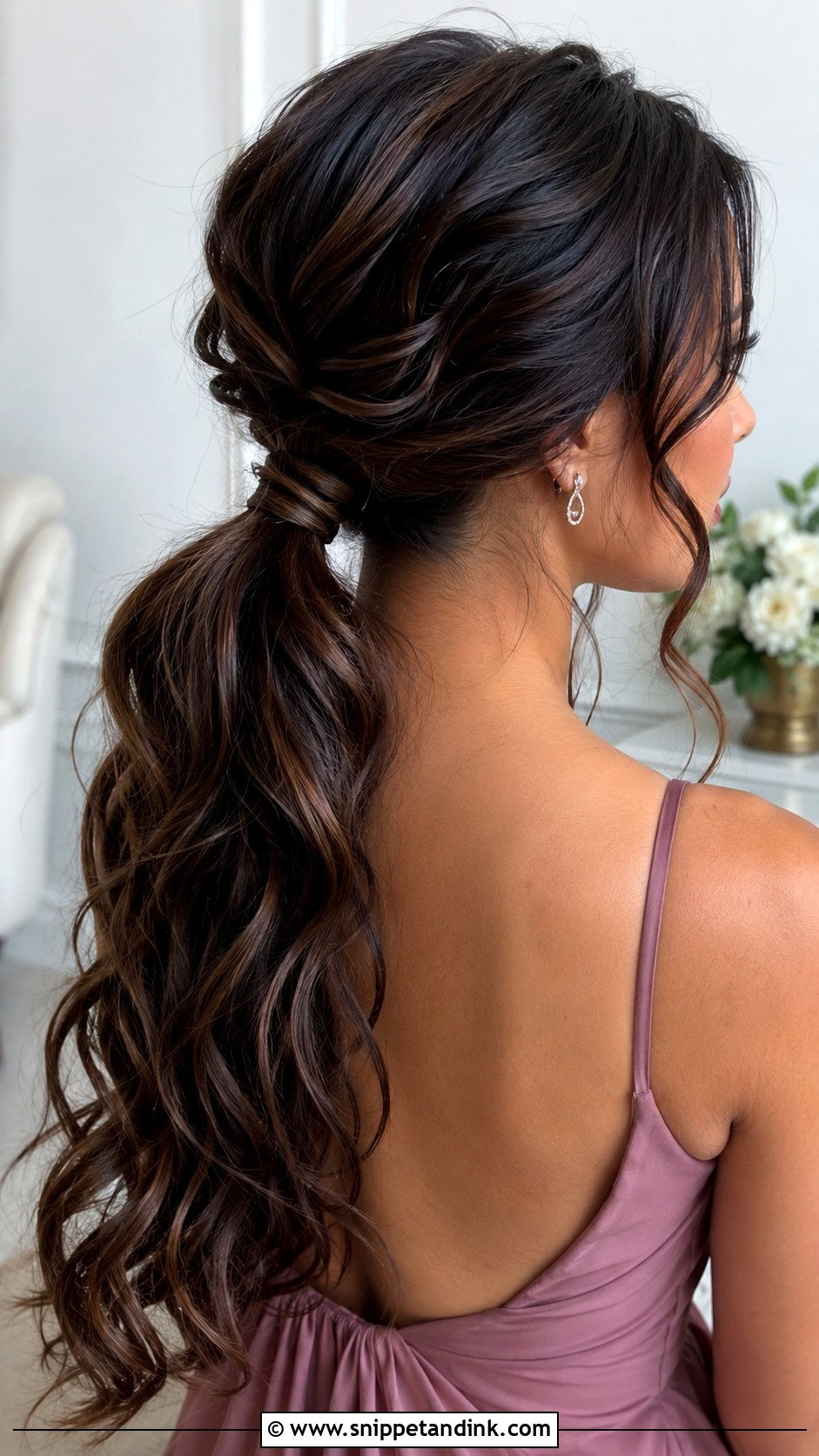 Bridesmaid Textured Low Ponytail - Snippet and Ink - 20 Bridesmaid Hair for Medium Length Ideas