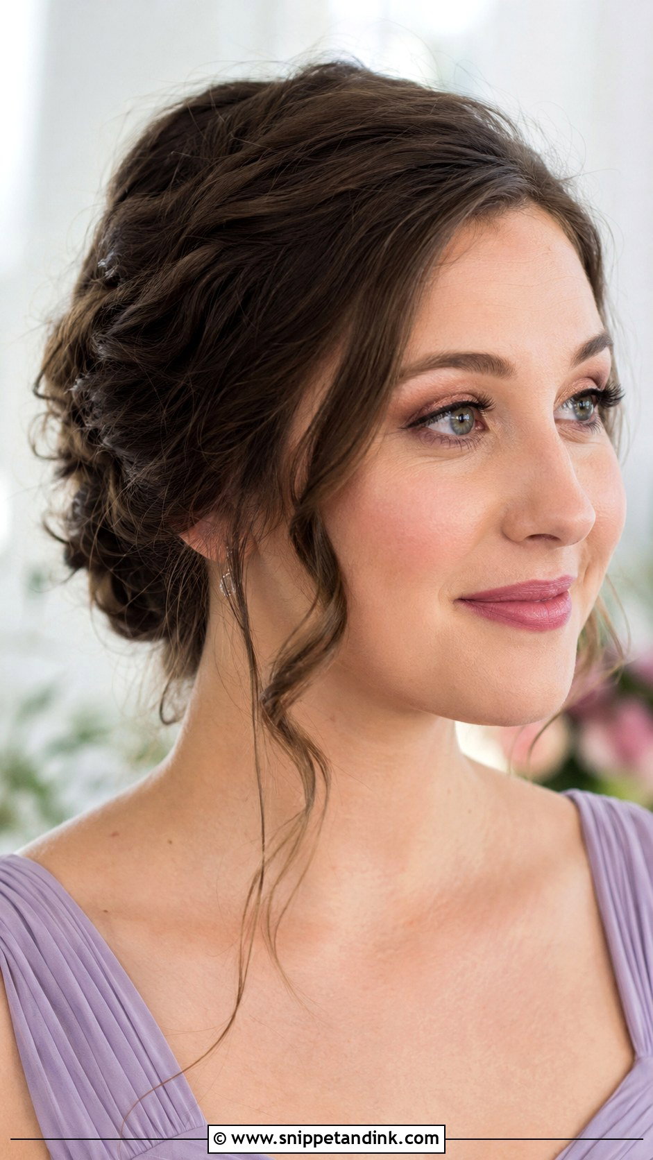 Bridesmaid Textured Updo And Rosy Makeup - Snippet and Ink - 30 Bridesmaid Hair Makeup Ideas