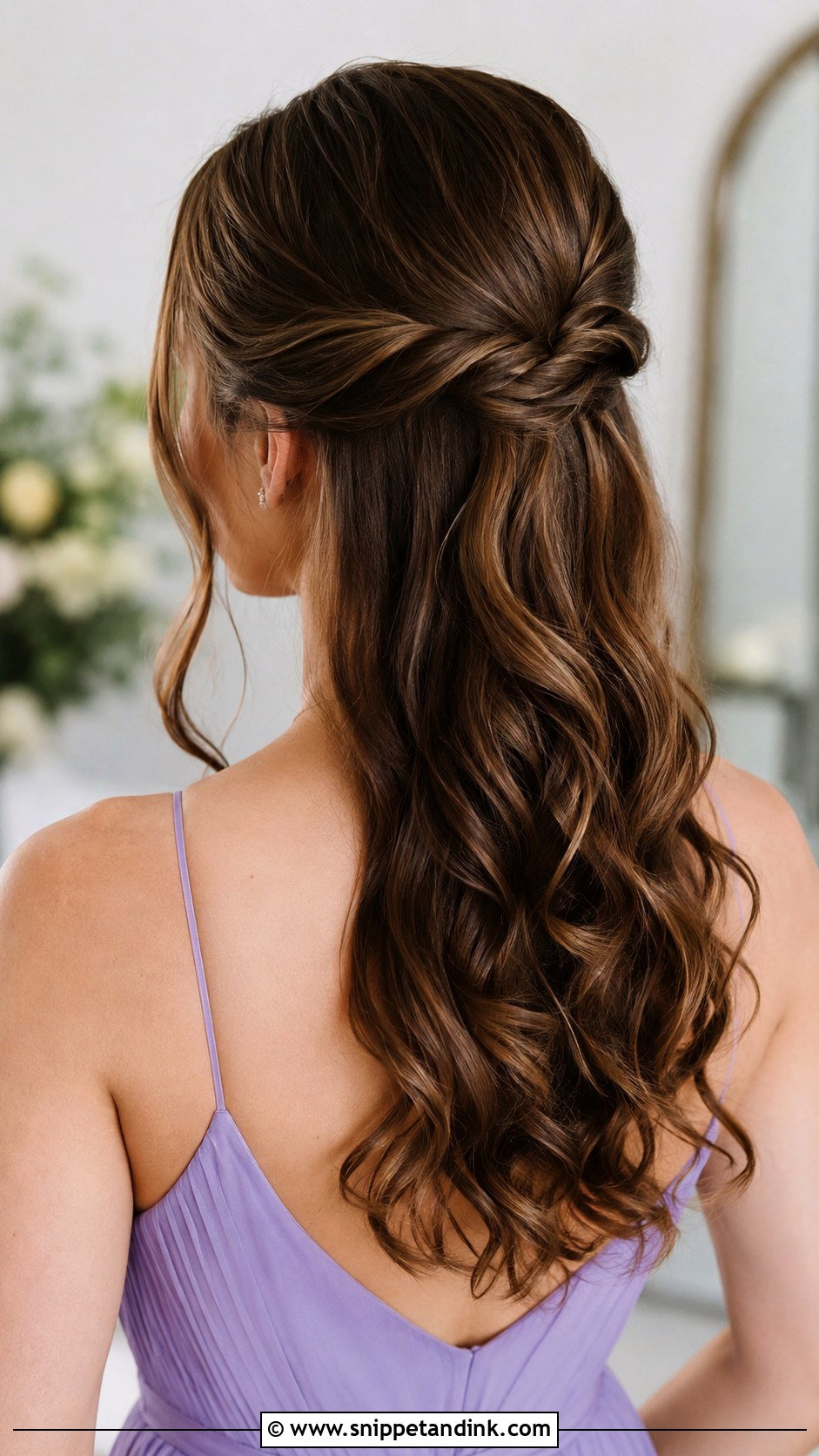 Bridesmaid Twisted Half Up Hair - Snippet and Ink - 20 Hairstyles for Wedding Bridesmaid