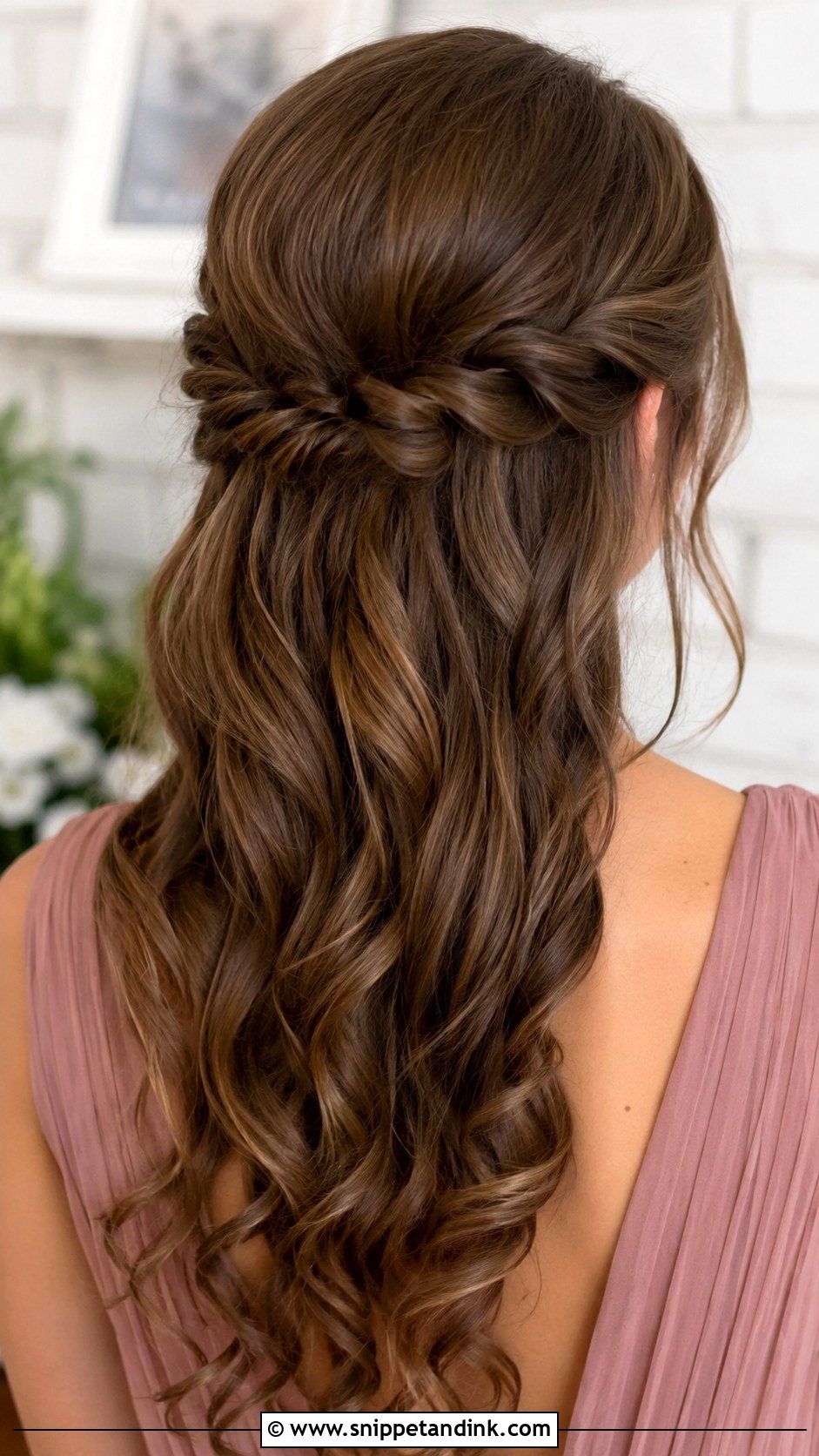 Bridesmaid Twisted Half Up Hair - Snippet and Ink - 25 Bridal Party Hair Ideas