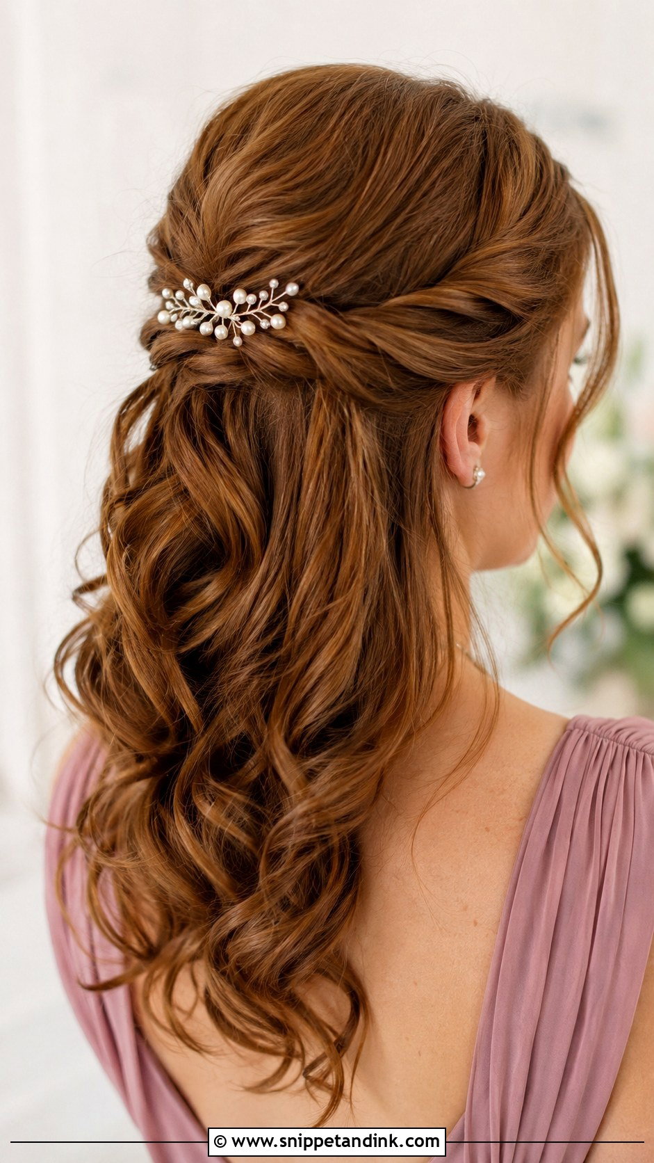Bridesmaid Twisted Half Up Hair - Snippet and Ink - 35 Bridesmaids Hairstyles