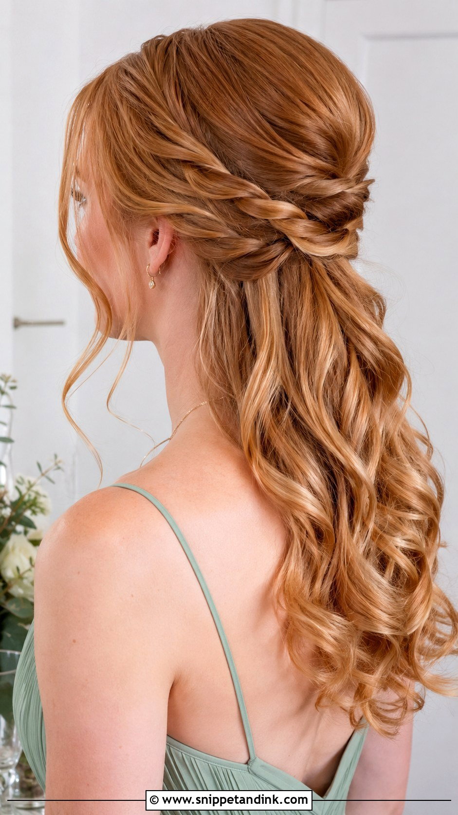 Bridesmaid Twisted Half Up Hair With Extensions - Snippet and Ink - 20 Bridesmaid Hairstyles with Extensions