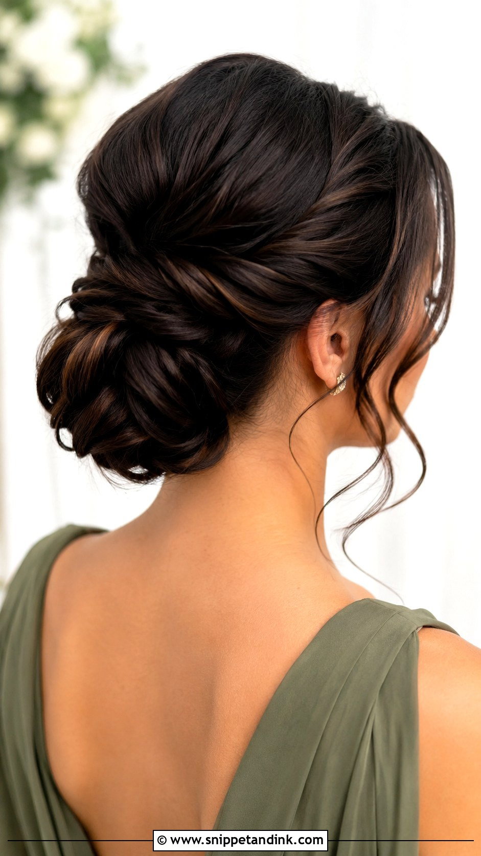 Bridesmaid Twisted Low Bun - Snippet and Ink - 25 Bridesmaid Hairstyles Medium Length Updo