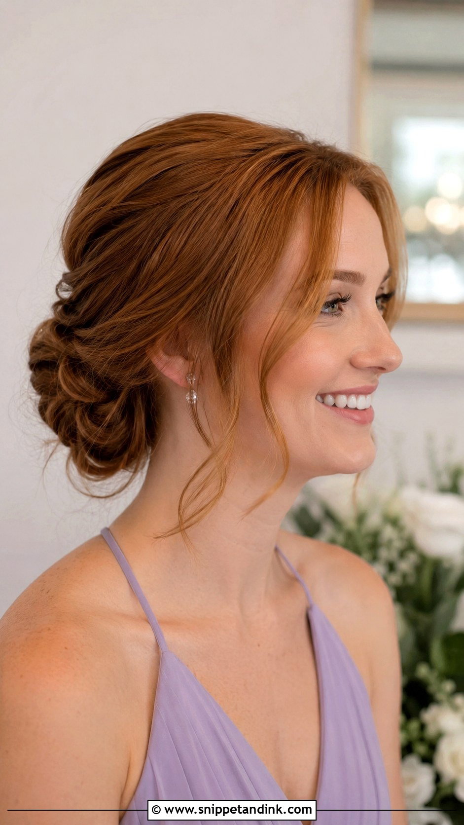 Bridesmaid Updo With Curtain Bangs - Snippet and Ink - 25 Bridesmaid Updos
