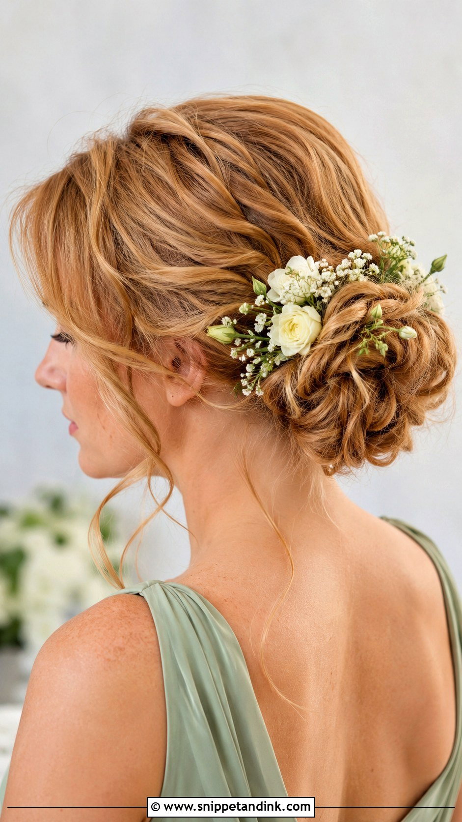 Bridesmaid Updo With Flowers - Snippet and Ink - 35 Bridesmaid Hair Updo Ideas