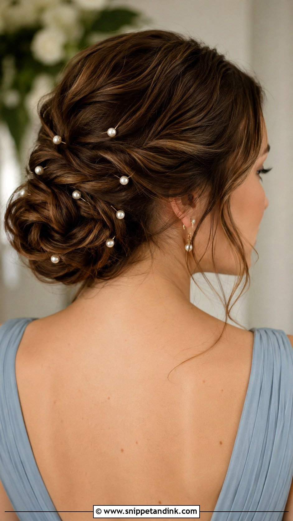 Bridesmaid Updo With Pearl Pins - Snippet and Ink - 35 Bridesmaid Hair Updo Ideas