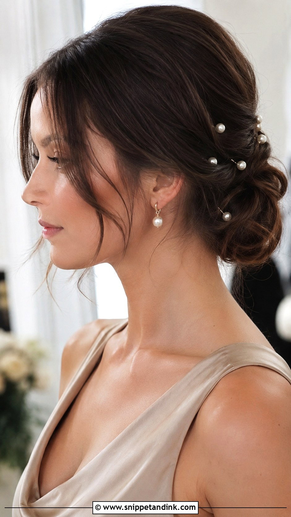 Bridesmaid Updo With Pearls - Snippet and Ink - 25 Bridesmaid Updos