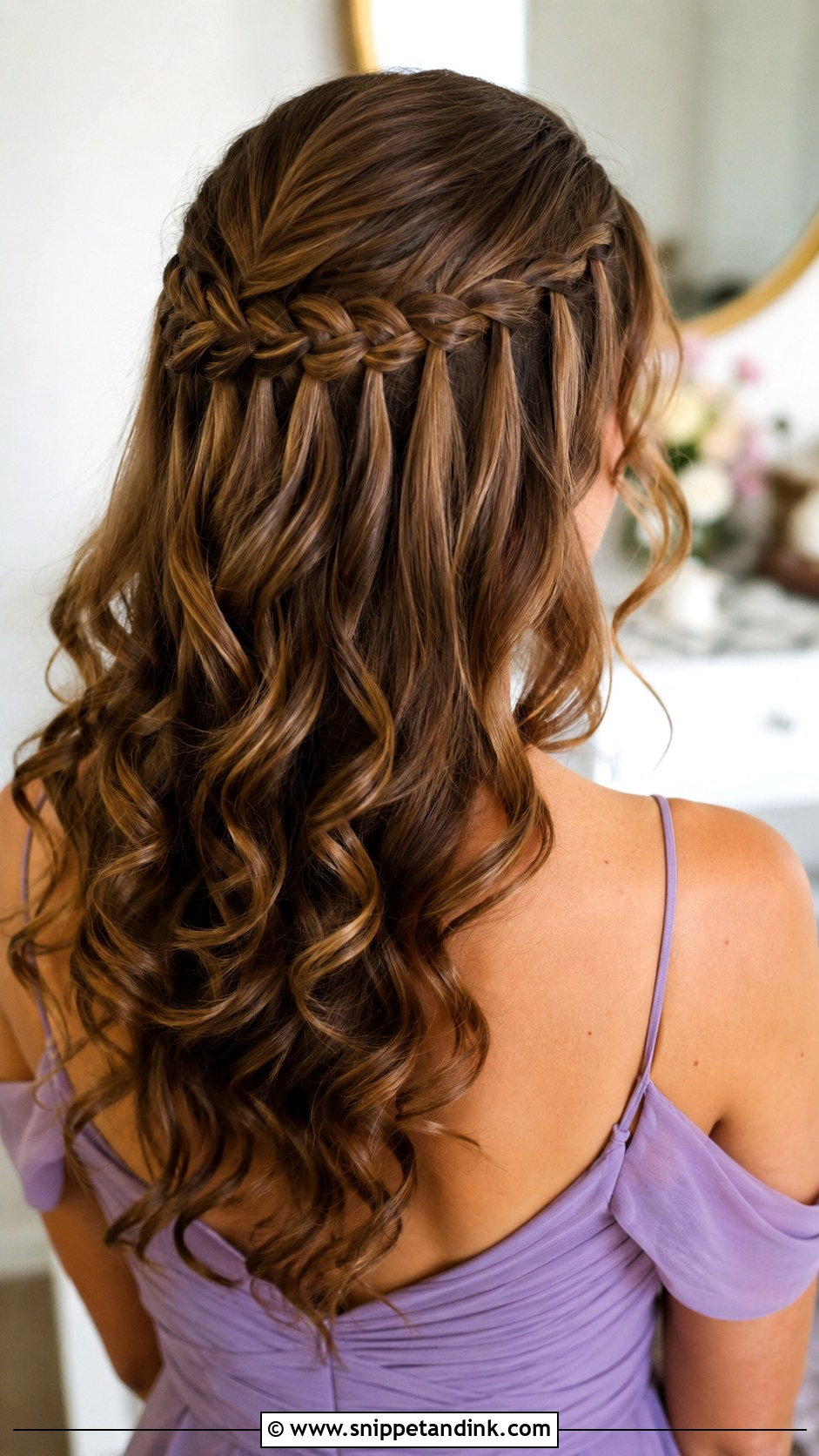 Bridesmaid Waterfall Braid - Snippet and Ink - 25 Bridesmaid Braid Hairstyles
