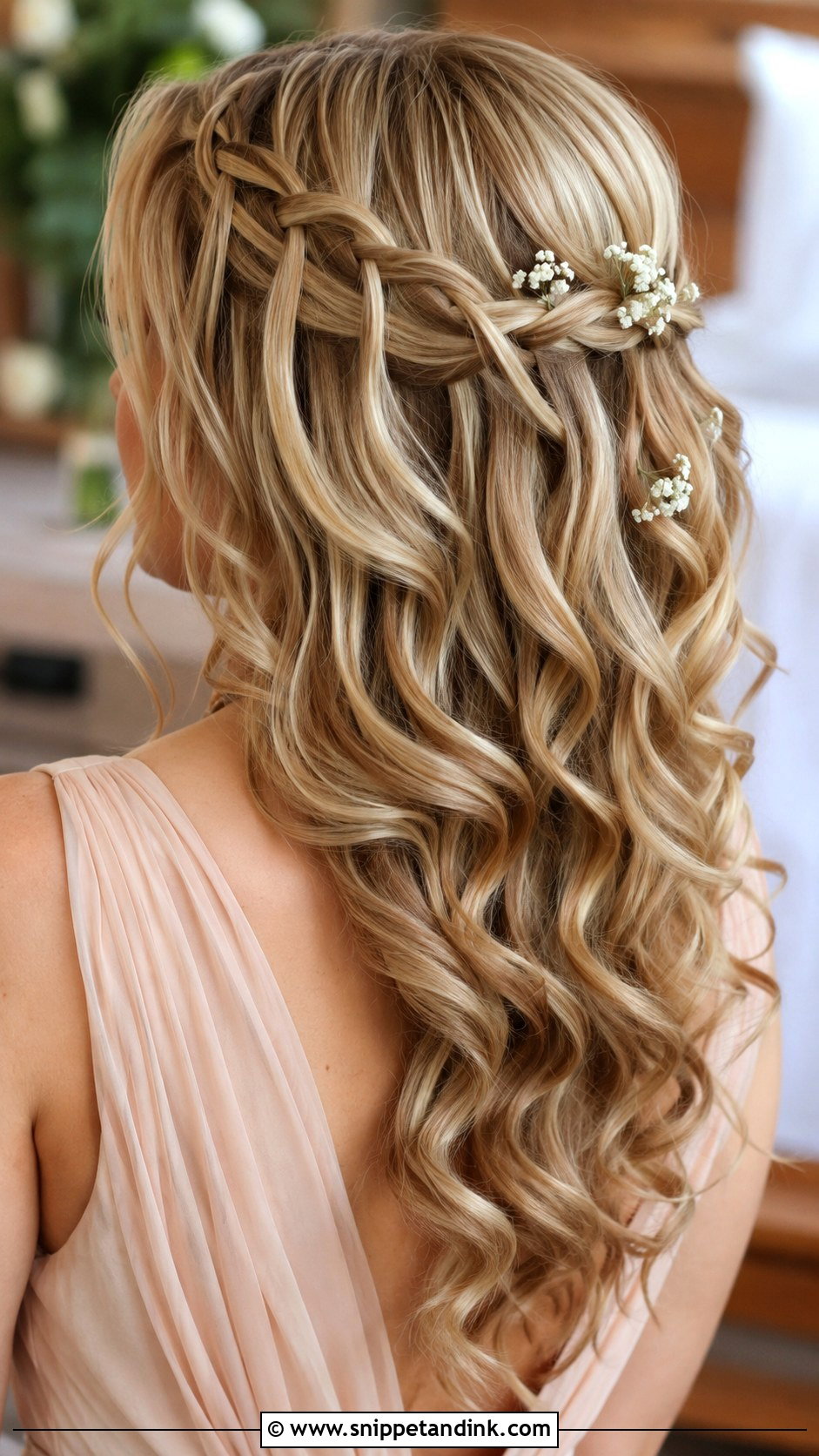 Bridesmaid Waterfall Braid - Snippet and Ink - 25 Bridesmaid Hair Braid Ideas