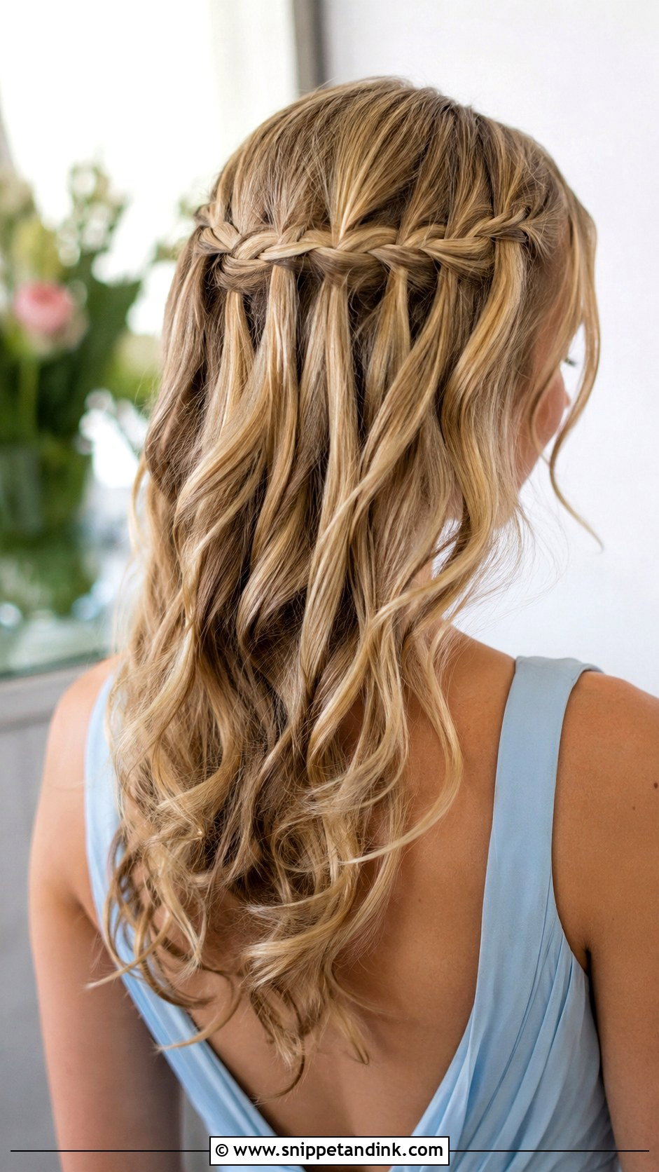 Bridesmaid Waterfall Braid - Snippet and Ink - 25 Hair for Bridesmaids Ideas