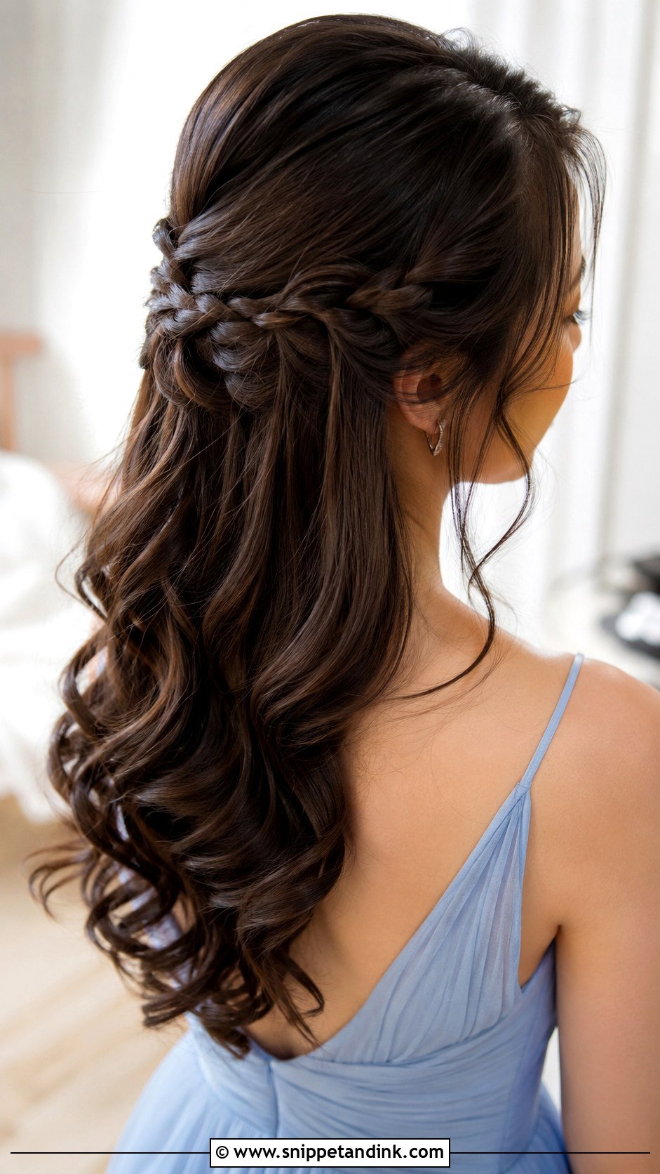 Bridesmaid Waterfall Braid For Long Hair - Snippet and Ink - 20 Bridesmaids Hairstyles for Long Hair