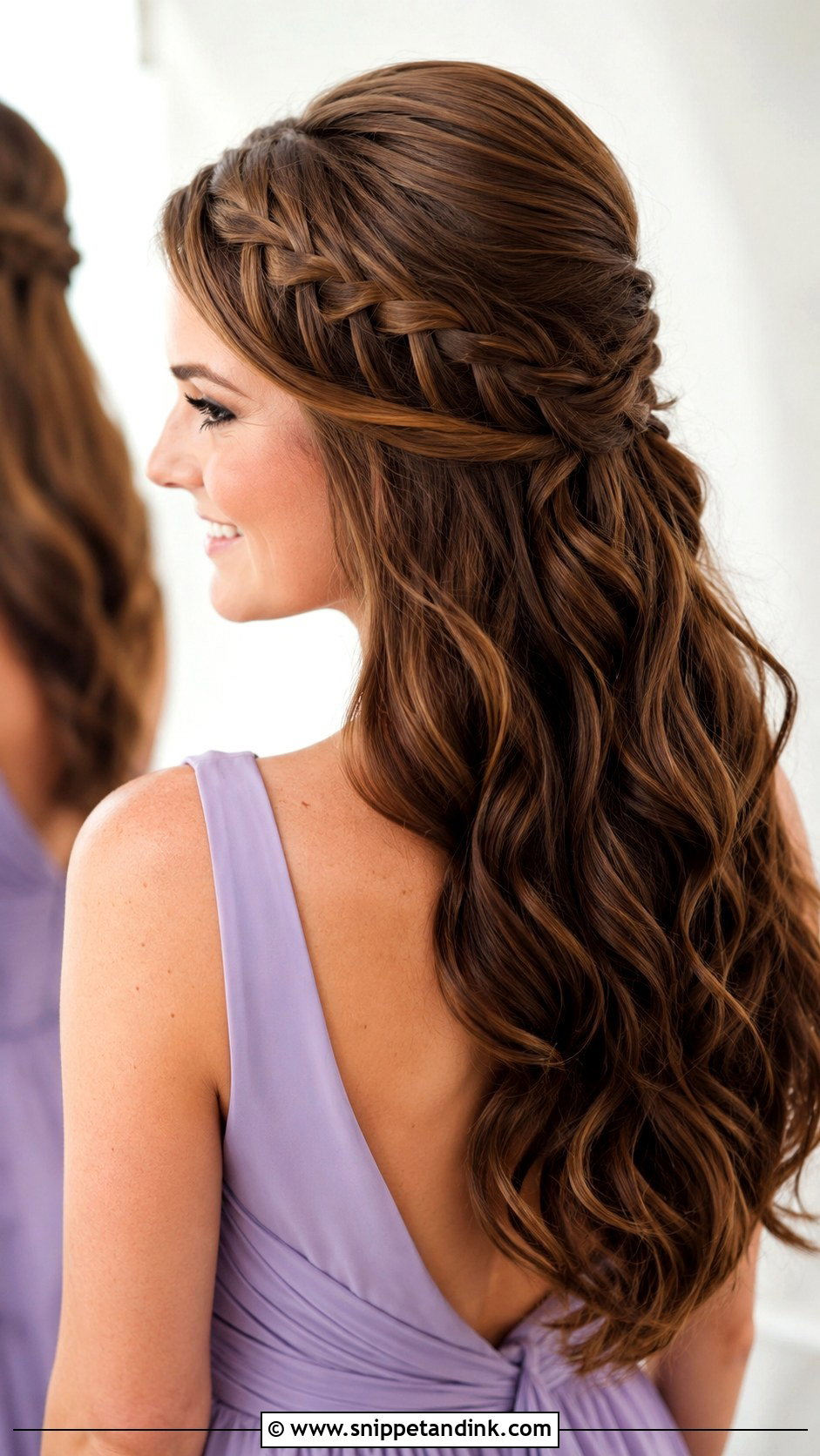 Bridesmaid Waterfall Braid For Round Face - Snippet and Ink - 20 Bridesmaid Hair Round Face Ideas