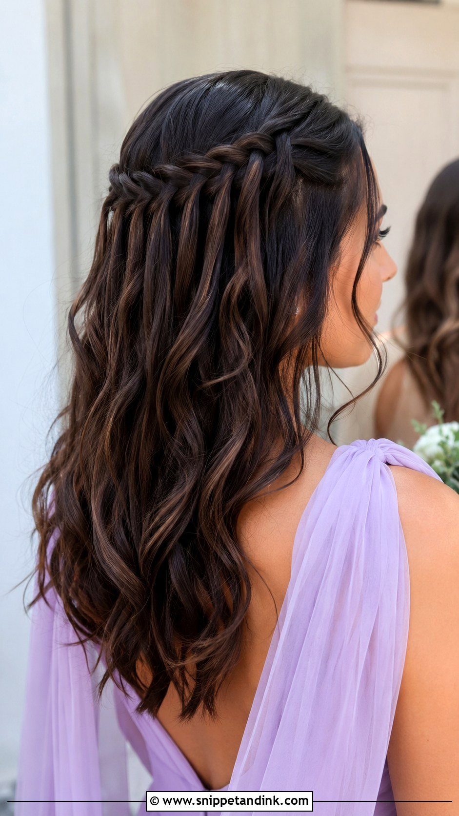 Bridesmaid Waterfall Braid - Snippet and Ink - 20 Bridesmaid Braided Hairstyles
